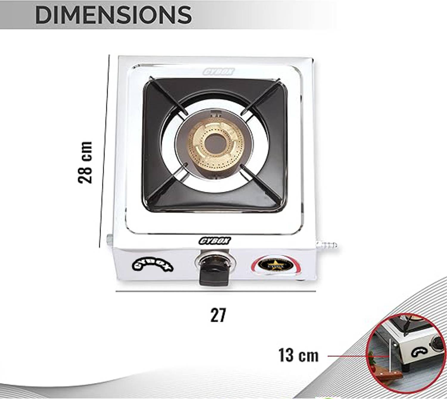 G-STYLE 8.0 XXX-HEAVY 　　　　　7.6XXX-HEAVY CYBOX Heavy Single Gas Stove With Round Spill Tray Steel Pan