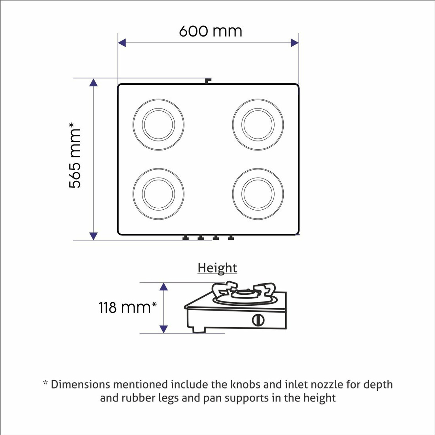Image of Glen Gas Stove with Brass Burner Black (1041 GT BB BL) Glass Automatic Gas Stove