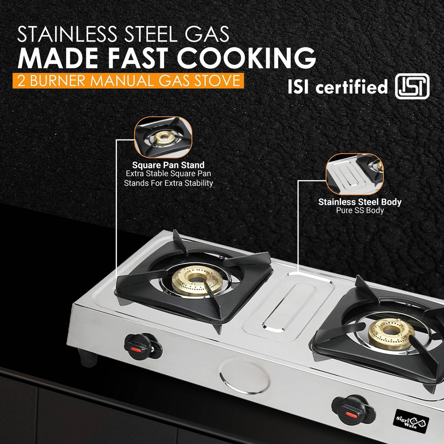 Sigri-wala Surya Primecook Mini Gas Stove - Image 4