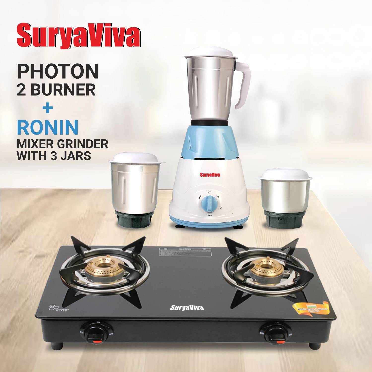 SURYAVIVA Photon 2B 3 Jar Mixer Grinder - Image 1