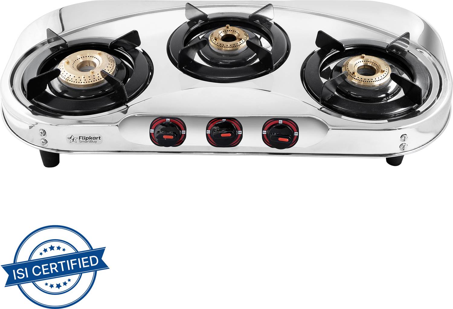Flipkart SmartBuy Royal 3 Burner Stainless Steel Manual Gas Stove