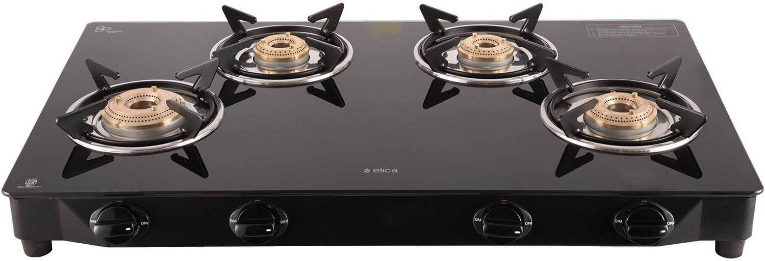 Image of Elica CT VETRO 774J Glass Manual Gas Stove