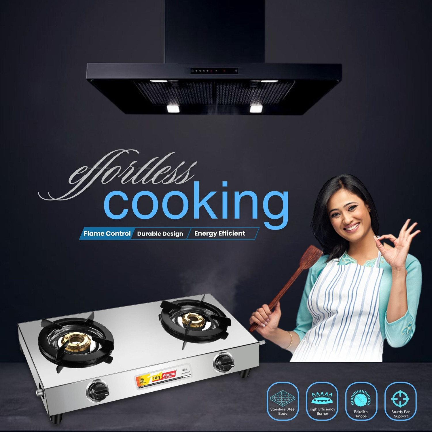 Image of BIGFLAME MINI EXEL Stainless Steel Manual Gas Stove