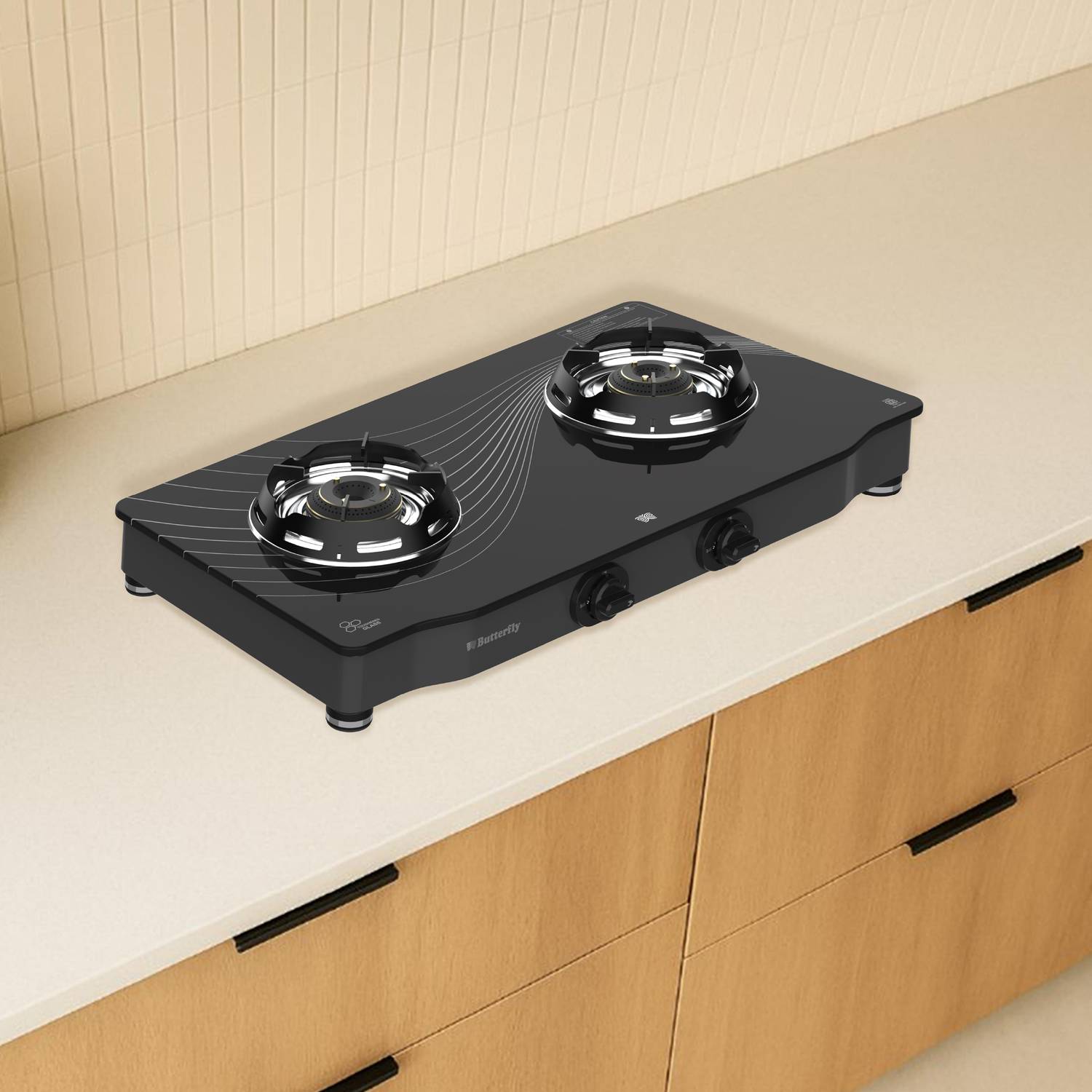 Butterfly Renz 3 Burner Glass Manual Gas Stove - Image 2