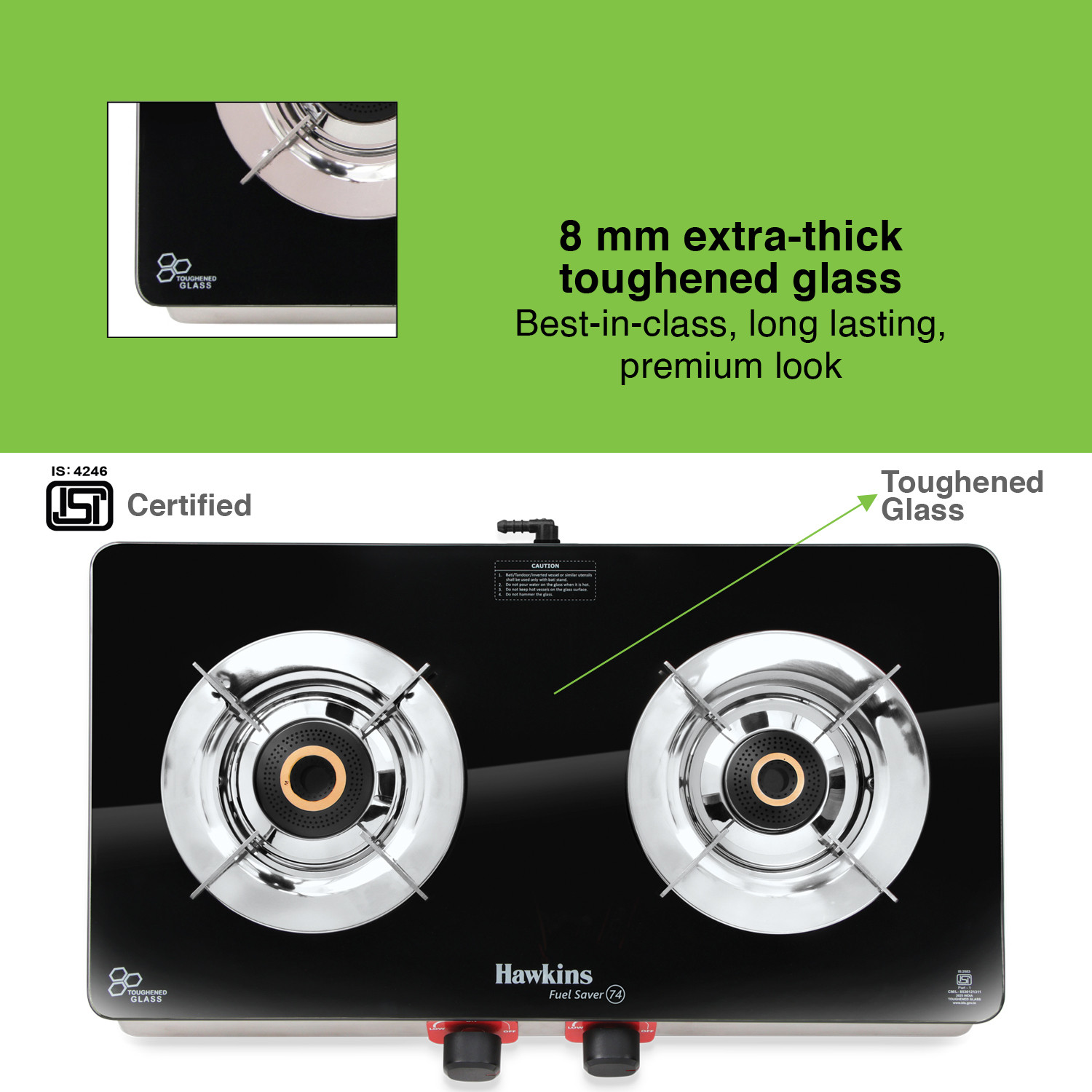 Image of Hawkins Fuel Saver Best-in-class 74% Efficiency (GSFS2) Stainless Steel Manual Gas Stove