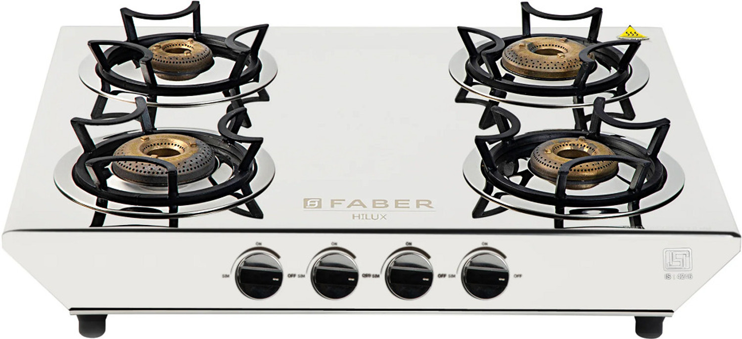 Image of FABER HOB COOKTOP HILUX MAX 4BB SS Stainless Steel Manual Gas Stove