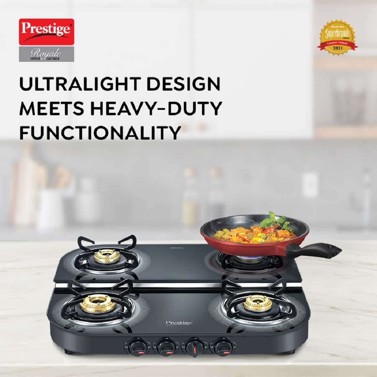 Image of Prestige DGT04 Glass Manual Gas Stove