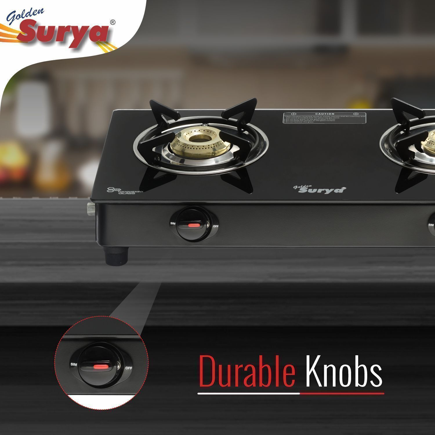Image of Golden Surya Iron Manual Gas Stove (2 Burners)