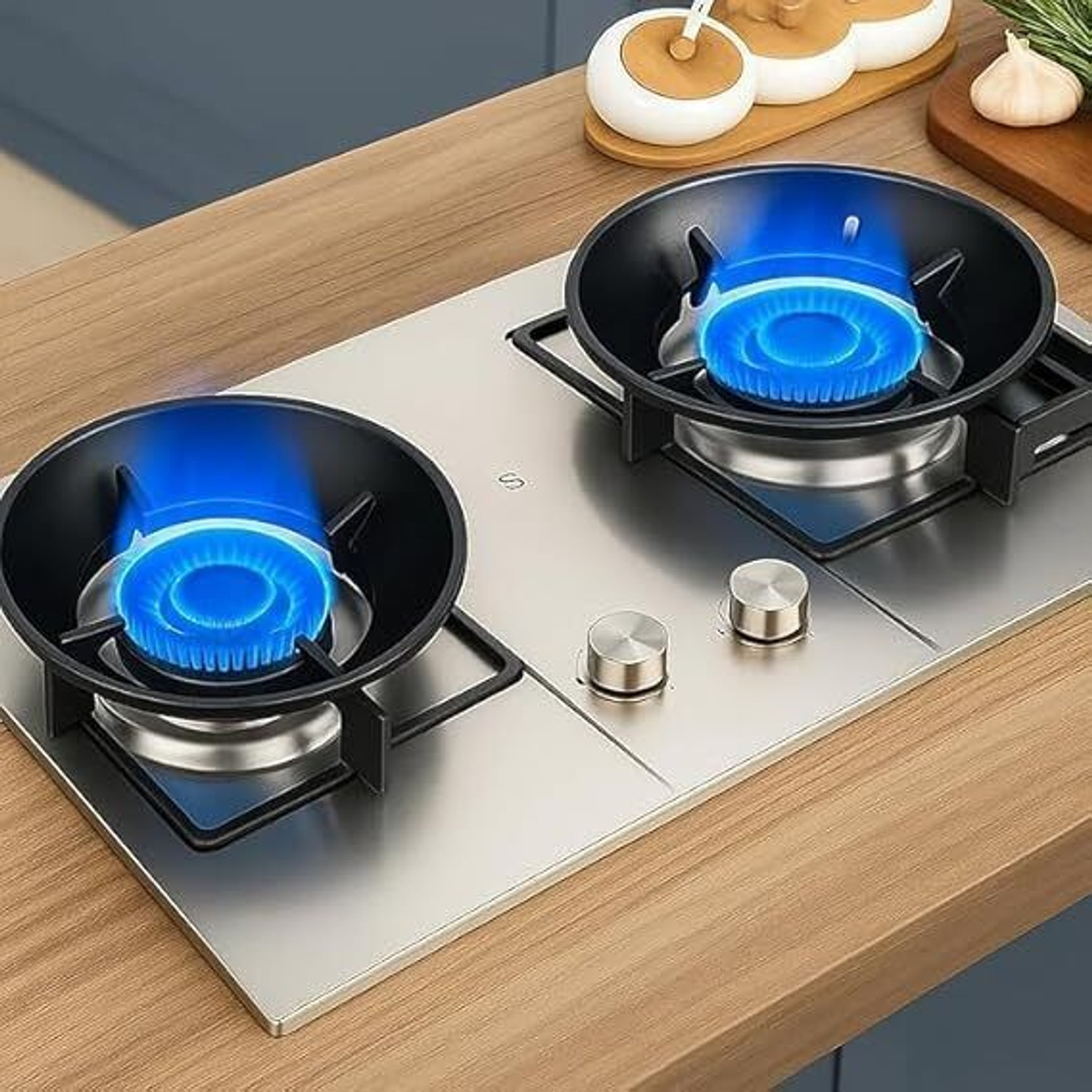 Image of SEAVOKES Gas Saver Jali Ring for Gas Stove| Fire & Windproof Energy Saving Kitchen tool Iron Manual Gas Stove