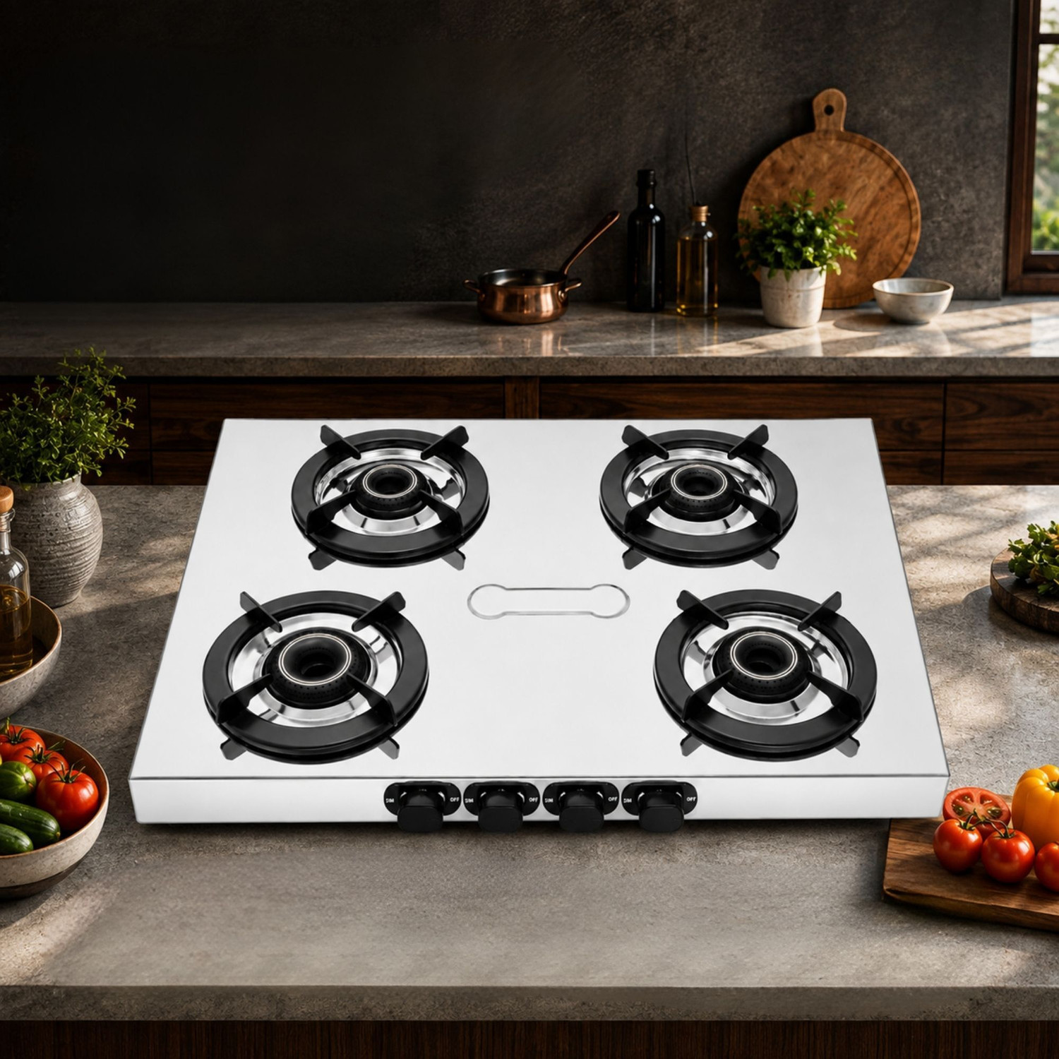 Image of Urban Chef Manual Ignition LPG Gas Stove|Heavy-Duty 1.2mm SS Body | ISI Certified Stainless Steel Manual Gas Stove