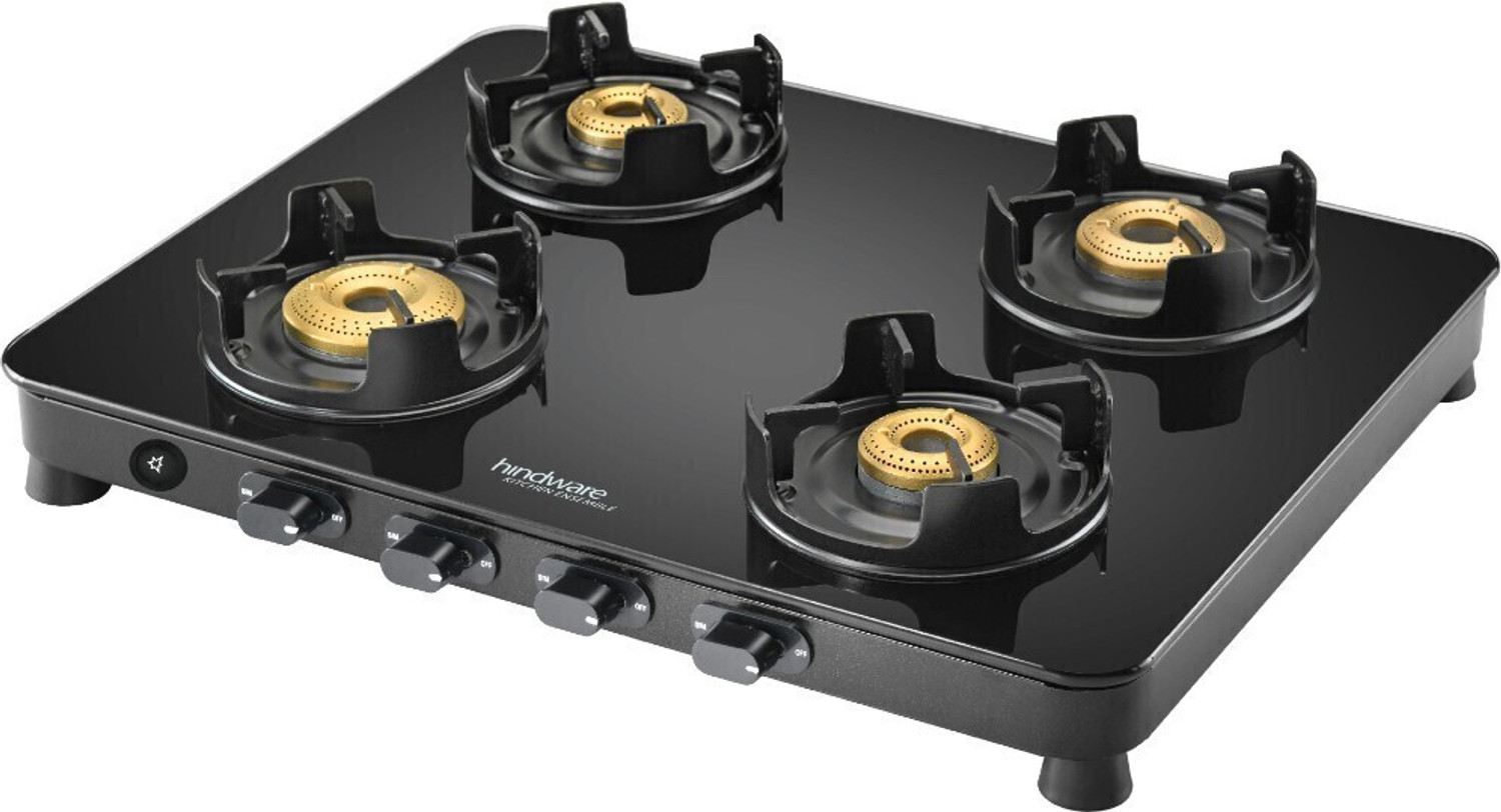 Image of Hindware Smart Appliances Alverio 4B AI Glass Automatic Gas Stove