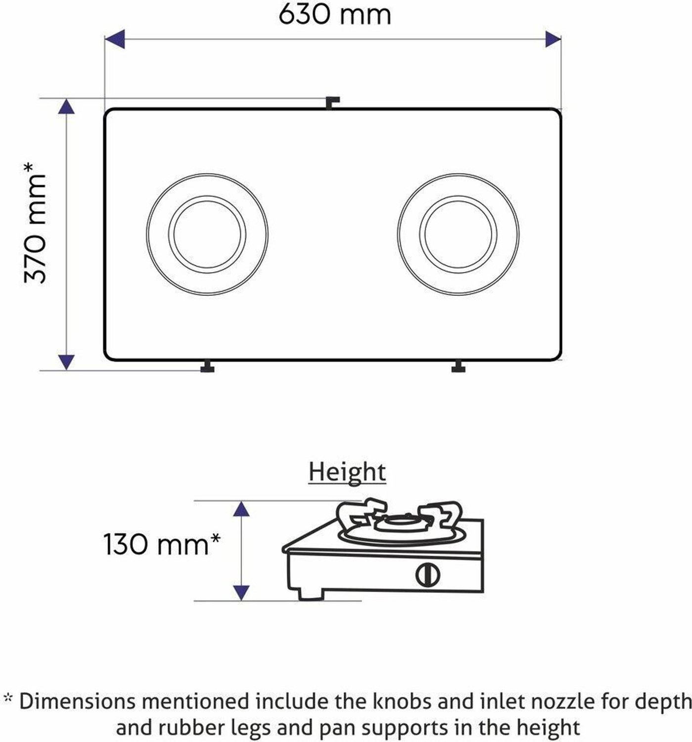 Image of Glen 2 Burner Toughened Glass Top LPG Gas Stove | ISI Certified | Revolving Nozzle Glass Manual Gas Stove