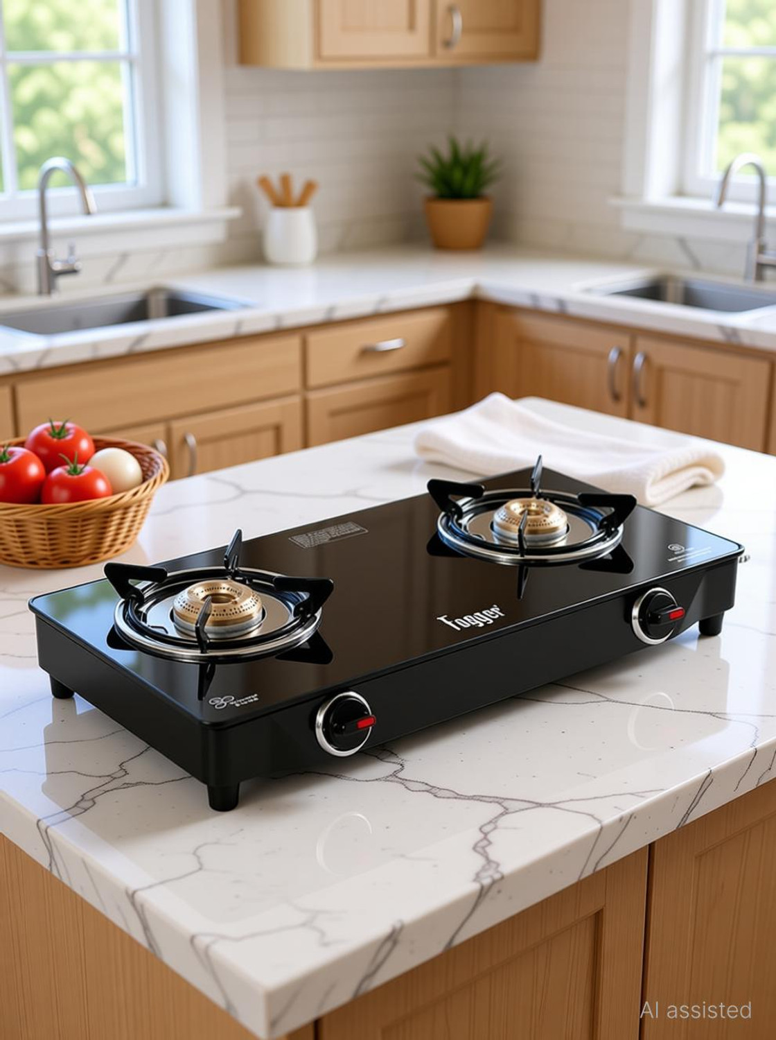 Image of Fogger BLK2BURNL MUNNL Glass Manual Gas Stove