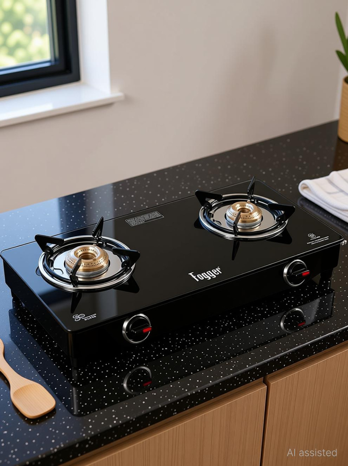 Image of Fogger BLK2BURNL MUNNL Glass Manual Gas Stove