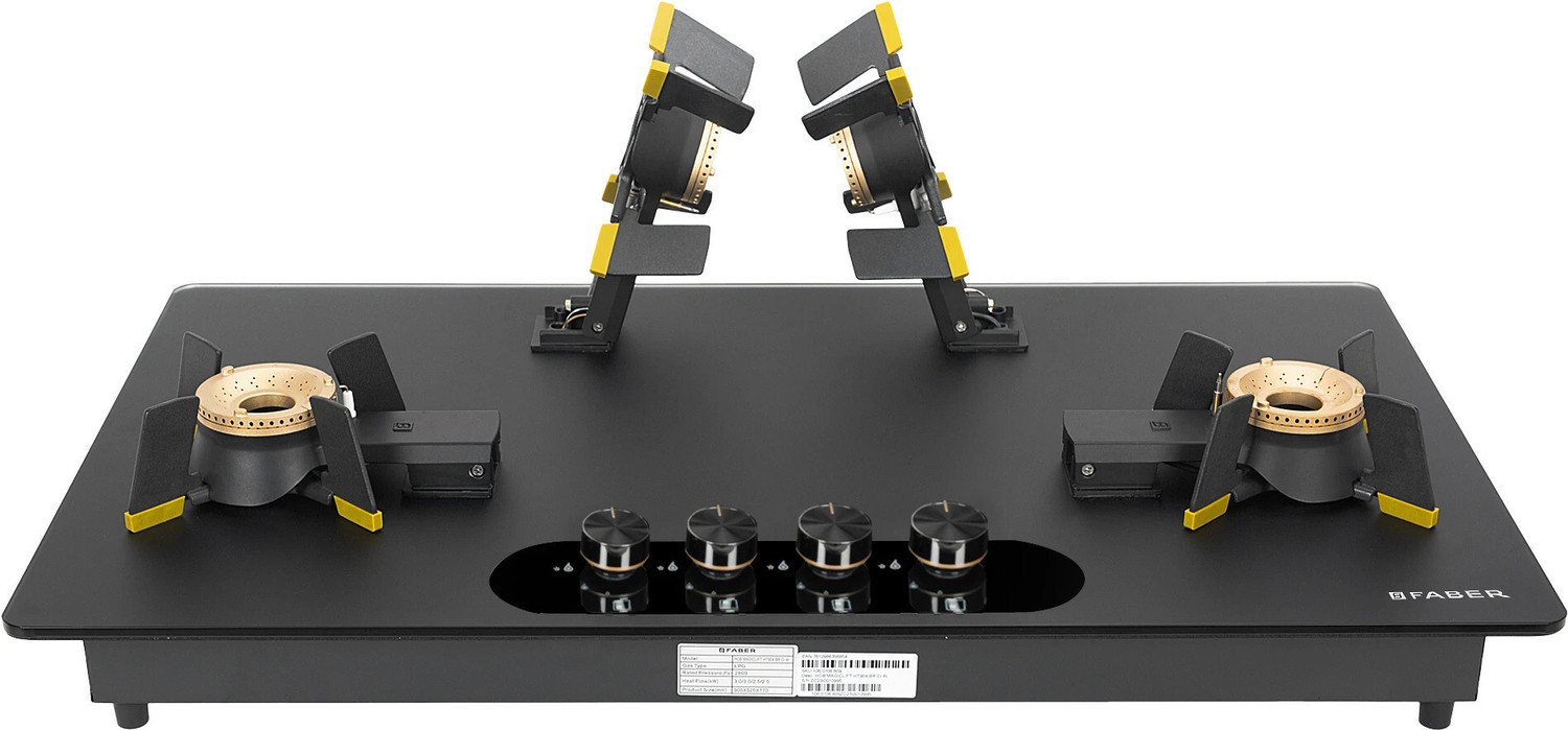 Image of FABER Magiclift HT904|Liftable Burners|FFD|Matte Glass Finish|Easy Cleaning| Glass Automatic Hob