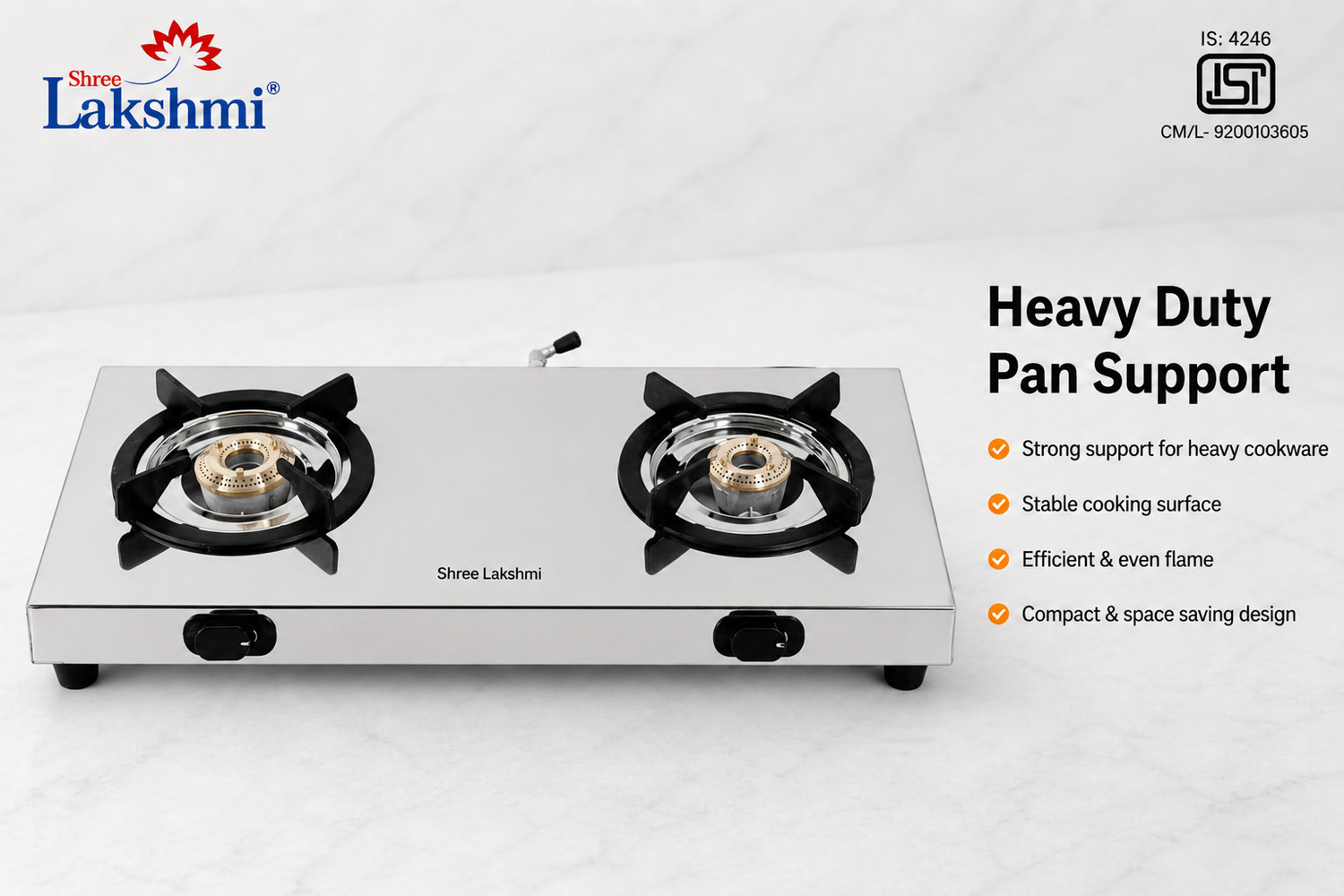 Image of SHREE LAKSHMI Stainless Steel Manual Gas Stove