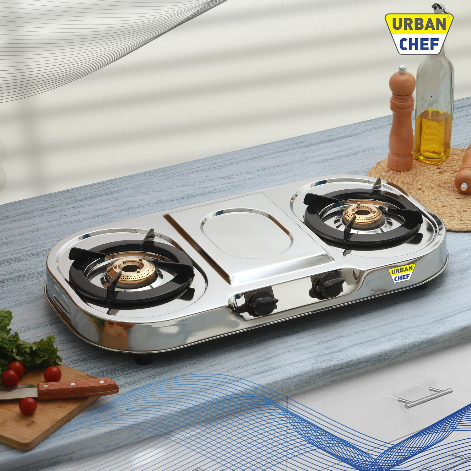 Image of Urban Chef ISI certified Elegant Stainless Steel Manual Gas Stove