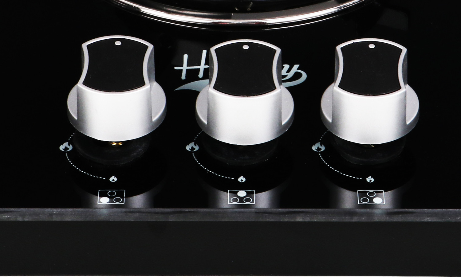 Image of Hamlay Exclusive 3B Hobtop Toughened Glass Tornado Burner Glass hobtop Glass Manual Hob (3 Burners)