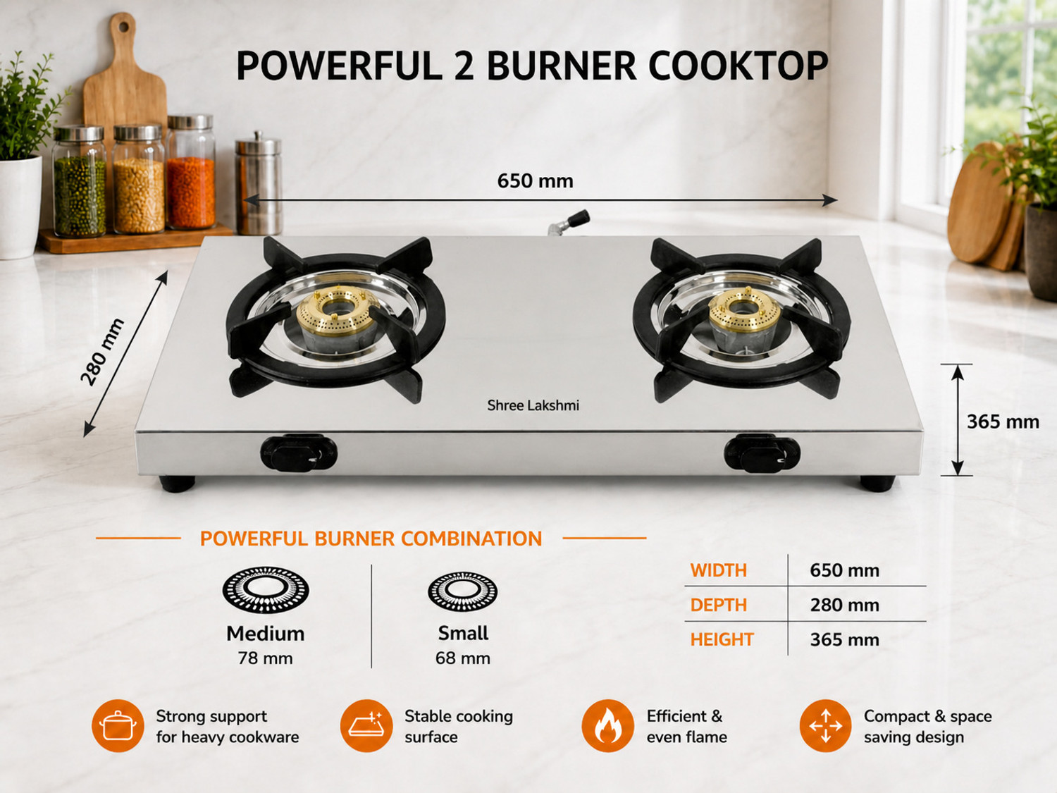 Image of SHREE LAKSHMI Stainless Steel Manual Gas Stove