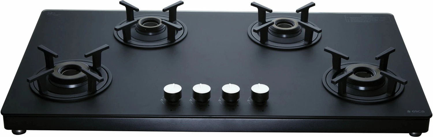 Image of Elica SBF MATT LOTUS TKN 904 CT VETRO 2J BK Glass Manual Gas Stove