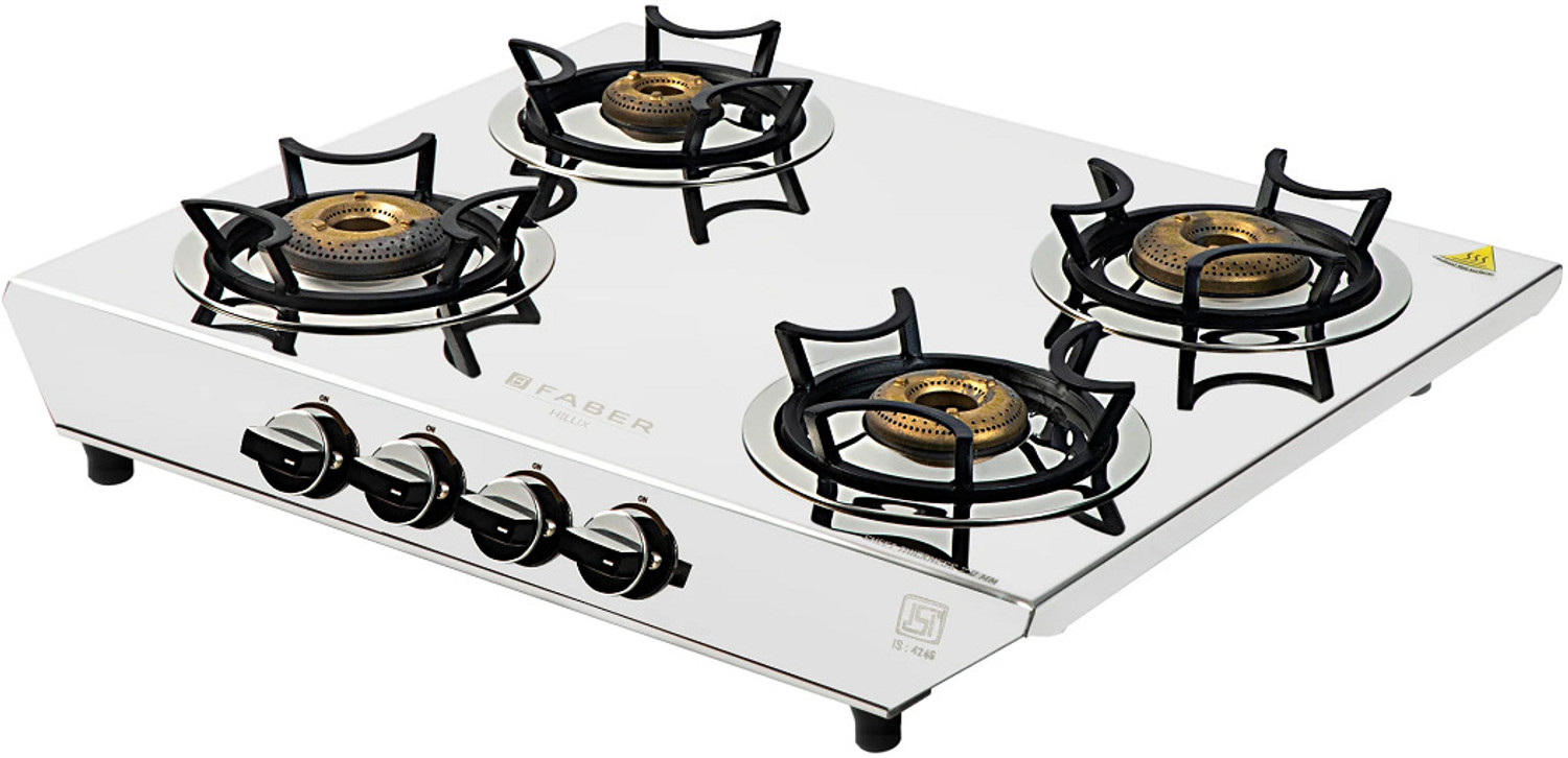 Image of FABER HOB COOKTOP HILUX MAX 4BB SS Stainless Steel Manual Gas Stove