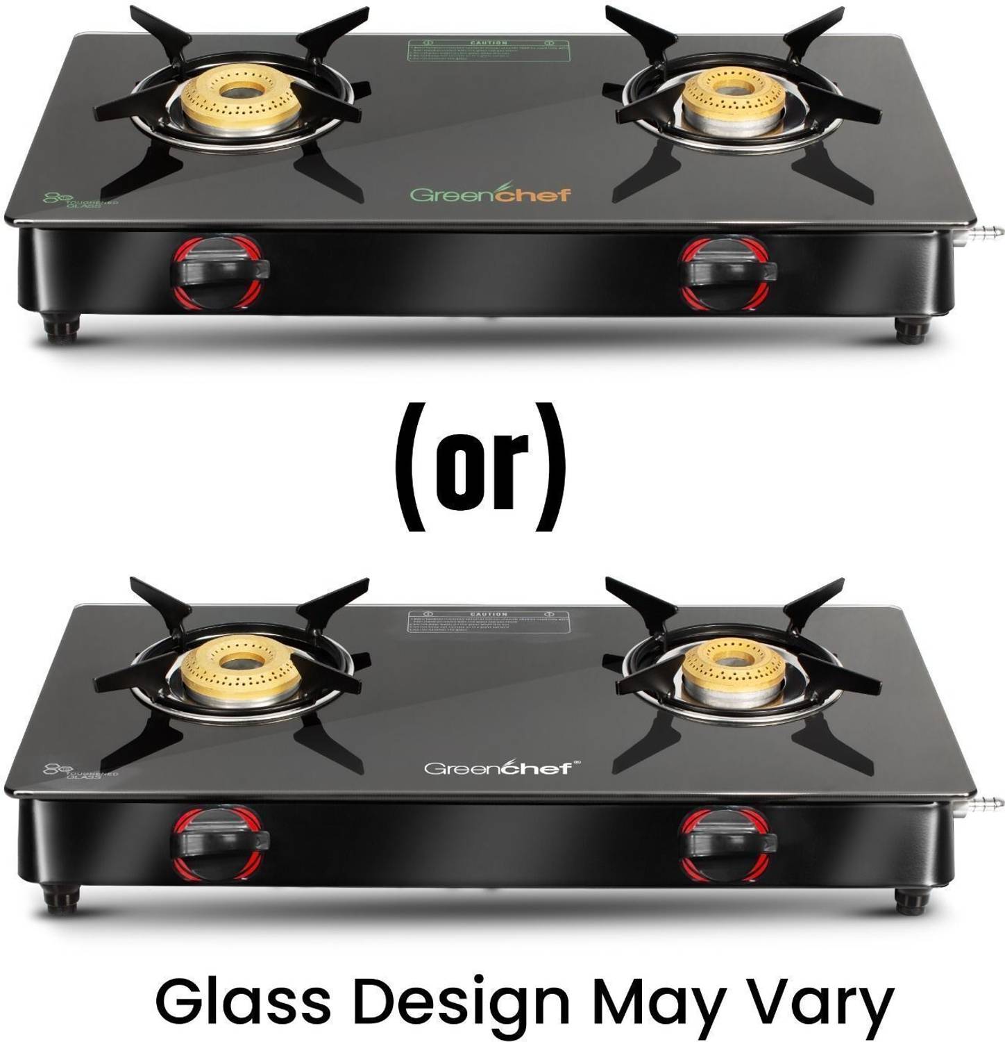 Greenchef Ebony Glass Manual Gas Stove Black - Image 3