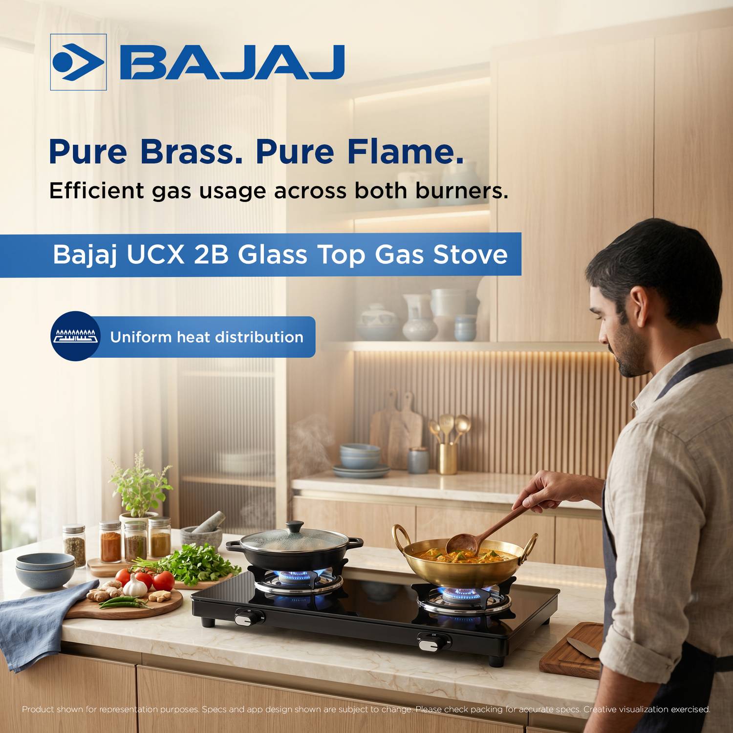 BAJAJ UCX 2B Glass Manual Gas Stove - Image 2