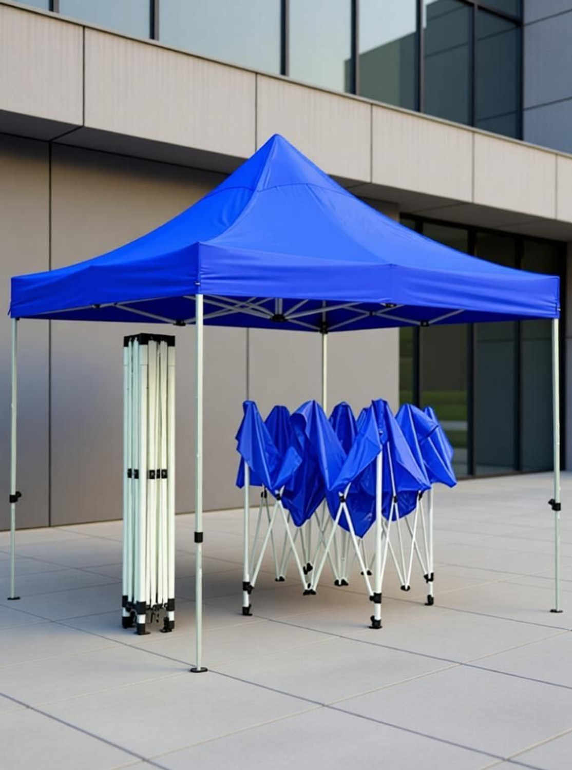 Image of StandeePro 10X10 Feet Gazebo Canopy Tent Blue Metal Gazebo