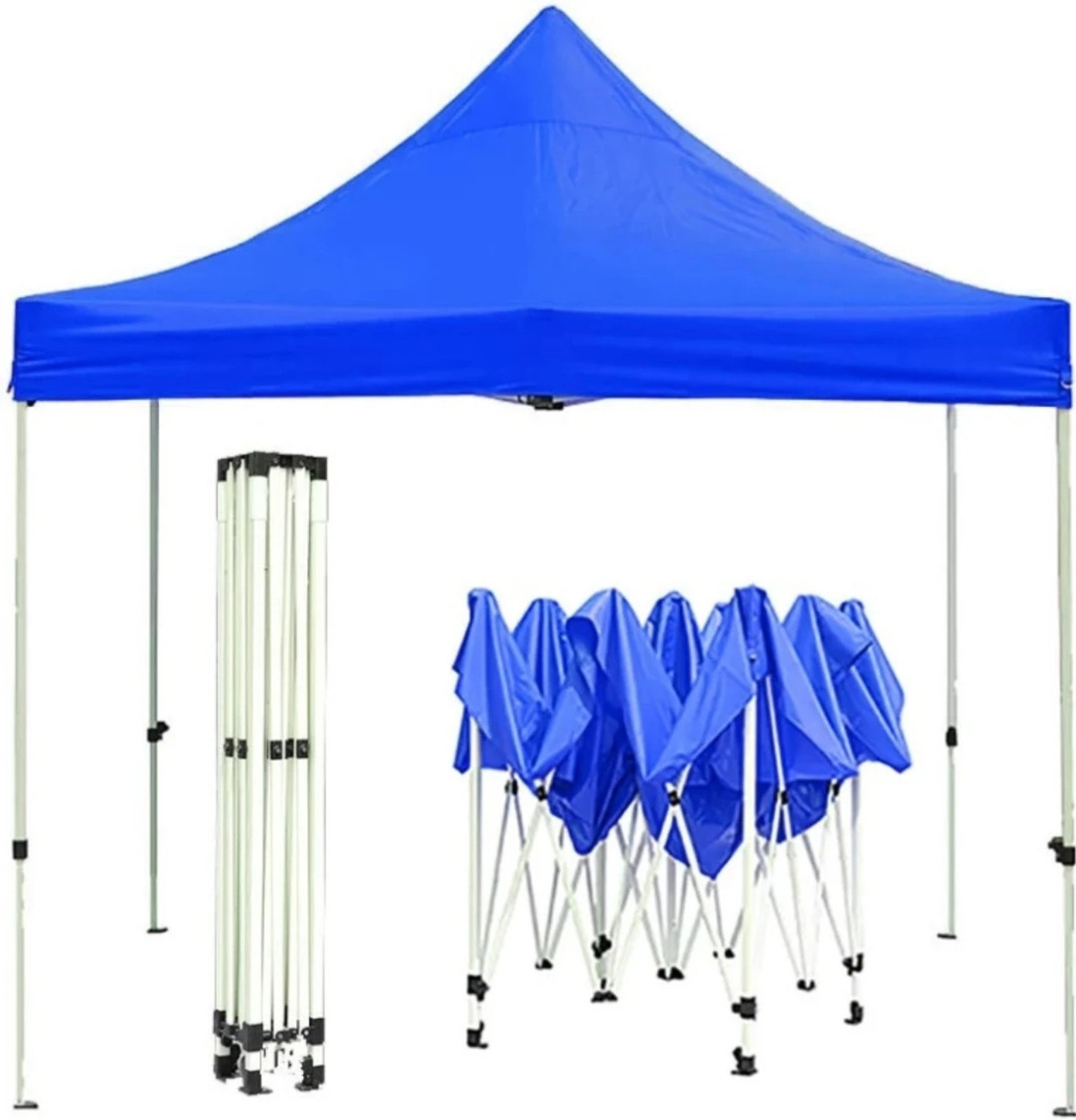 Image of StandeePro 10X10 Feet Gazebo Canopy Tent Blue Metal Gazebo