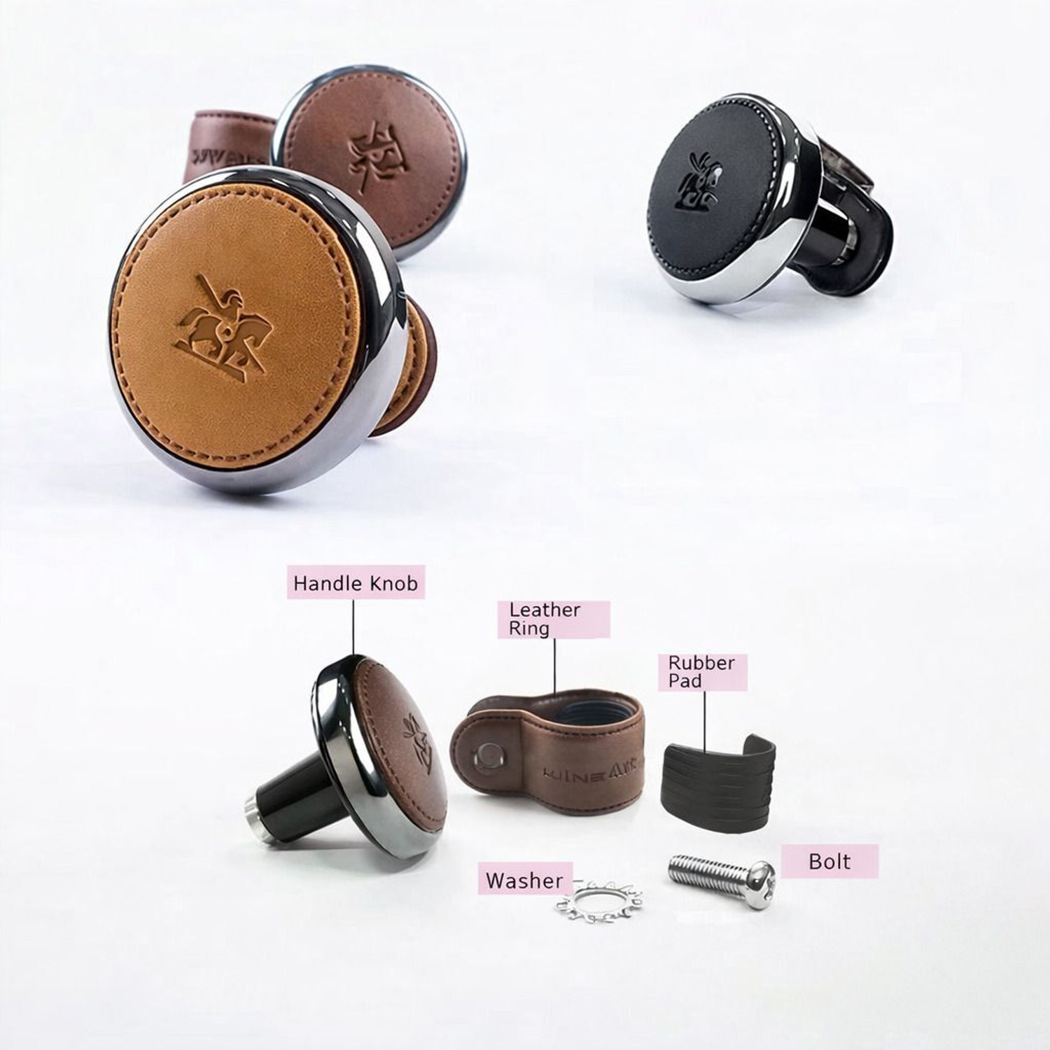 Image of HUUSO Leather, Metal Car Steering Knob