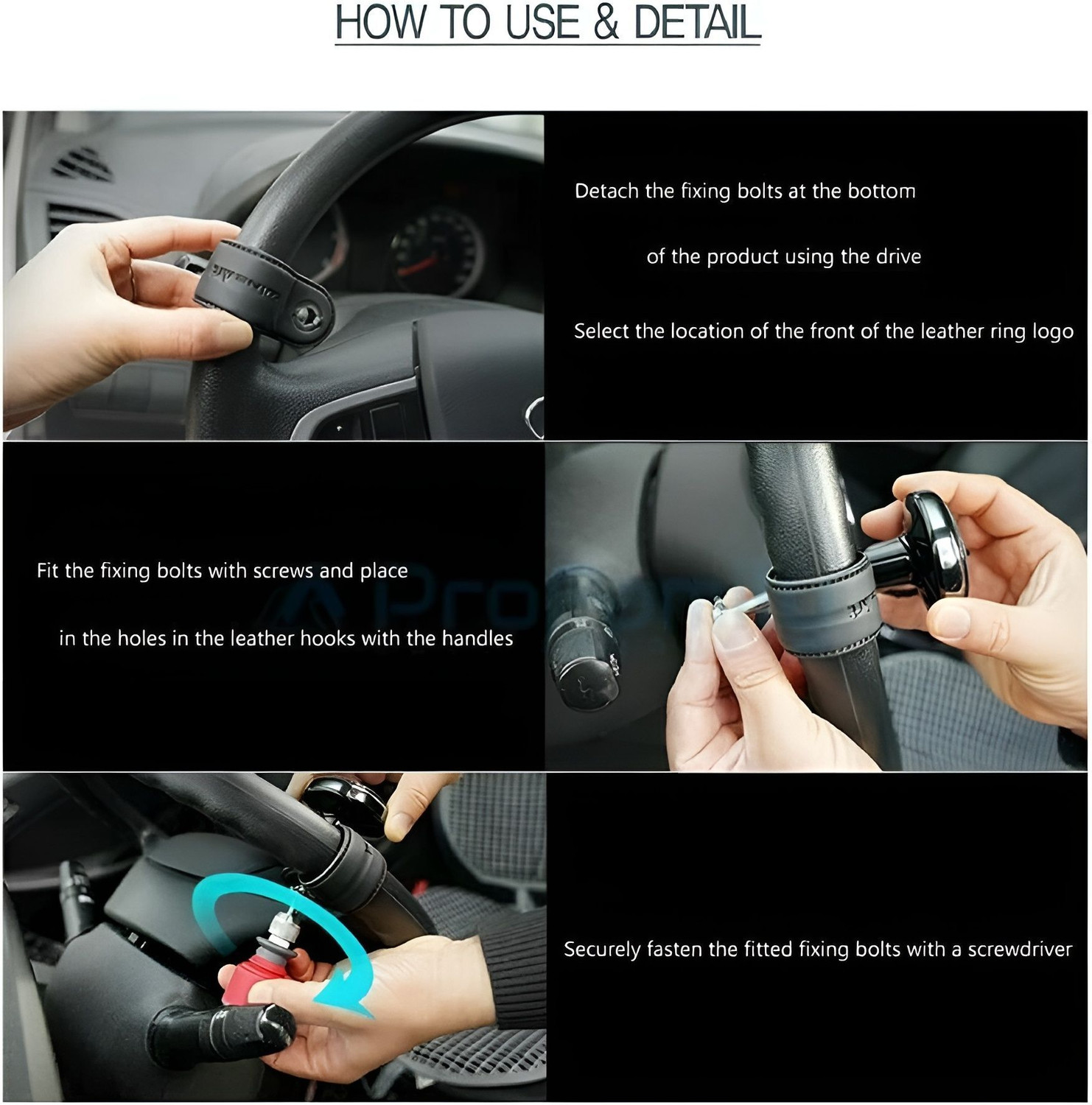 Image of HUUSO Leather, Metal Car Steering Knob
