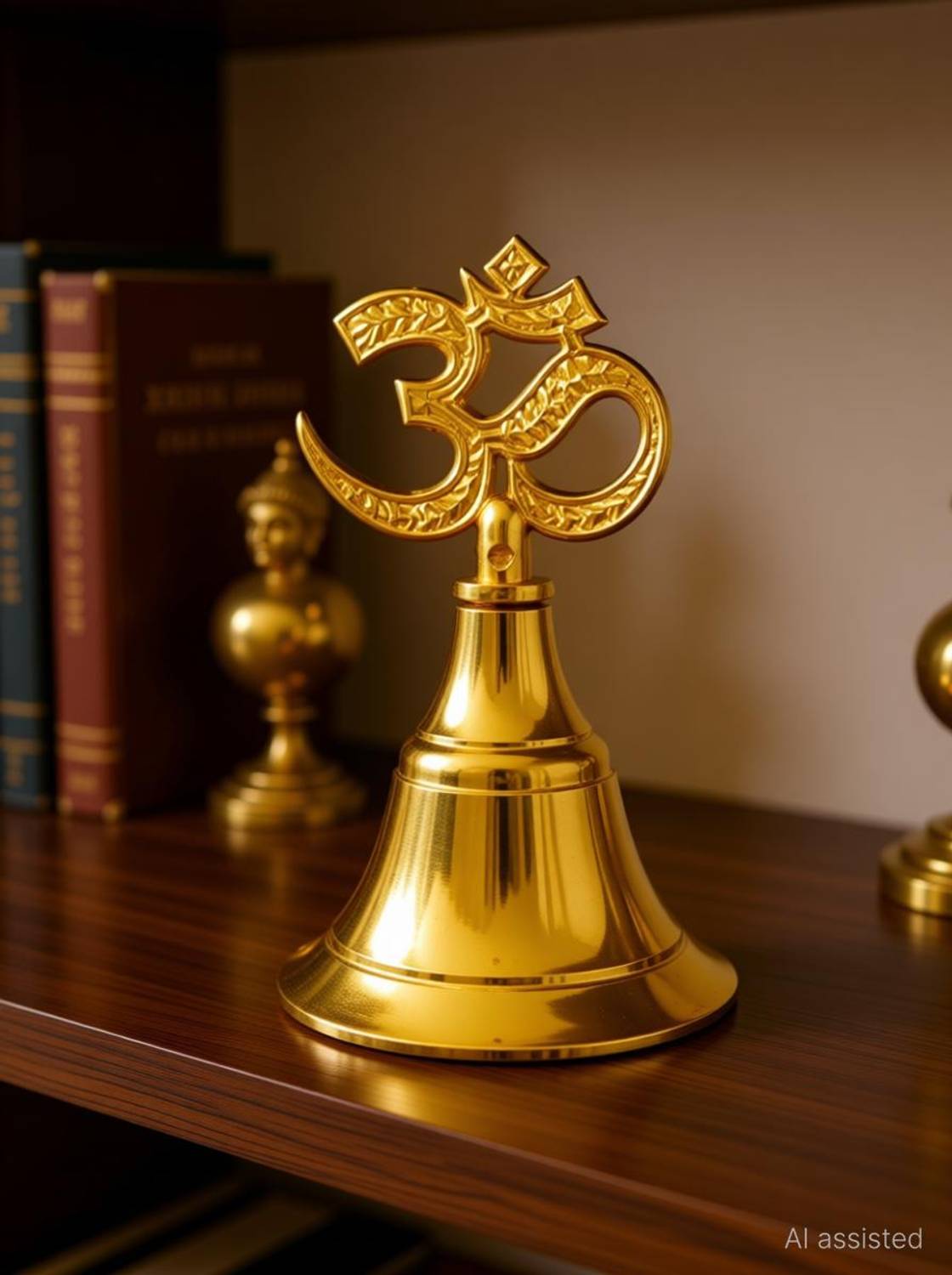 ANVIKA Om Ghanti Spiritual & Festive Decor Puja Bell For Home & Office Aluminium Pooja Bell