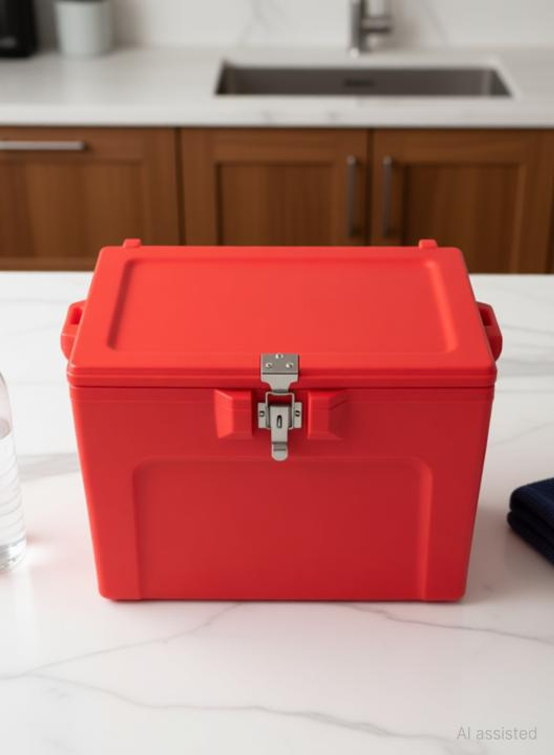 Image of liefde Insulated Chiller Ice Box Cooler (Red, 50 L)