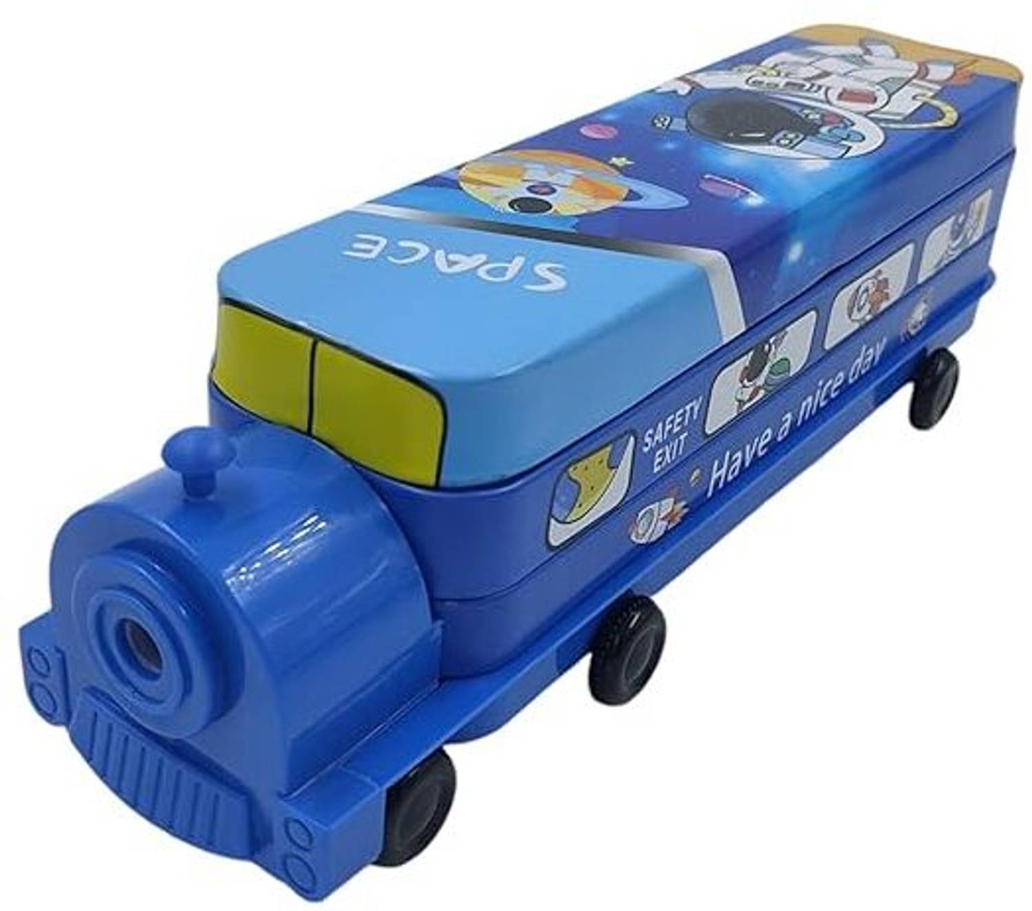 ALLIHOR Pencil Box Space Design For Girls/Boys With Wheel, Stylish Train Geometry Box Geometry Box