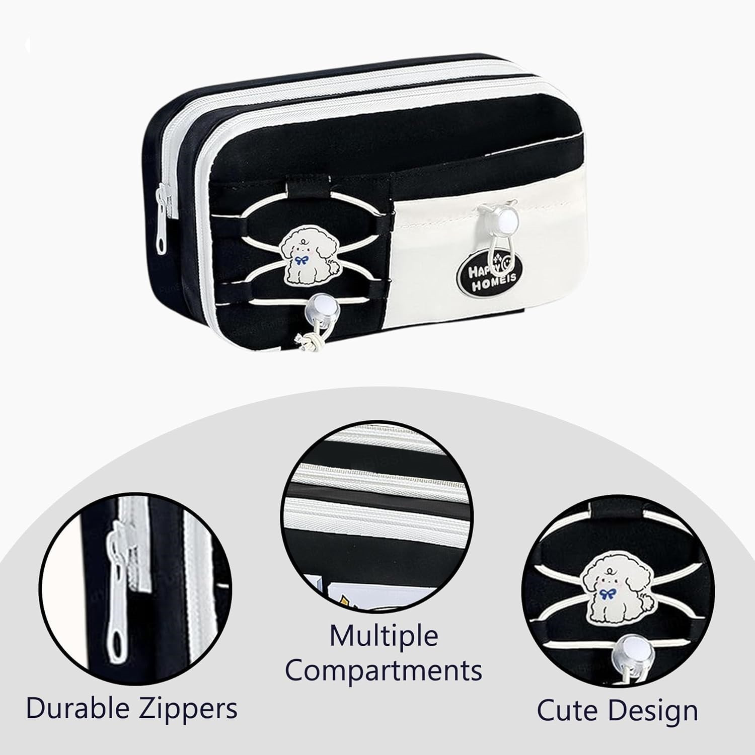 Image of Akvanar Pencil pouch Large Capacity School Students Zipper stationary Pencil bag Geometry Box