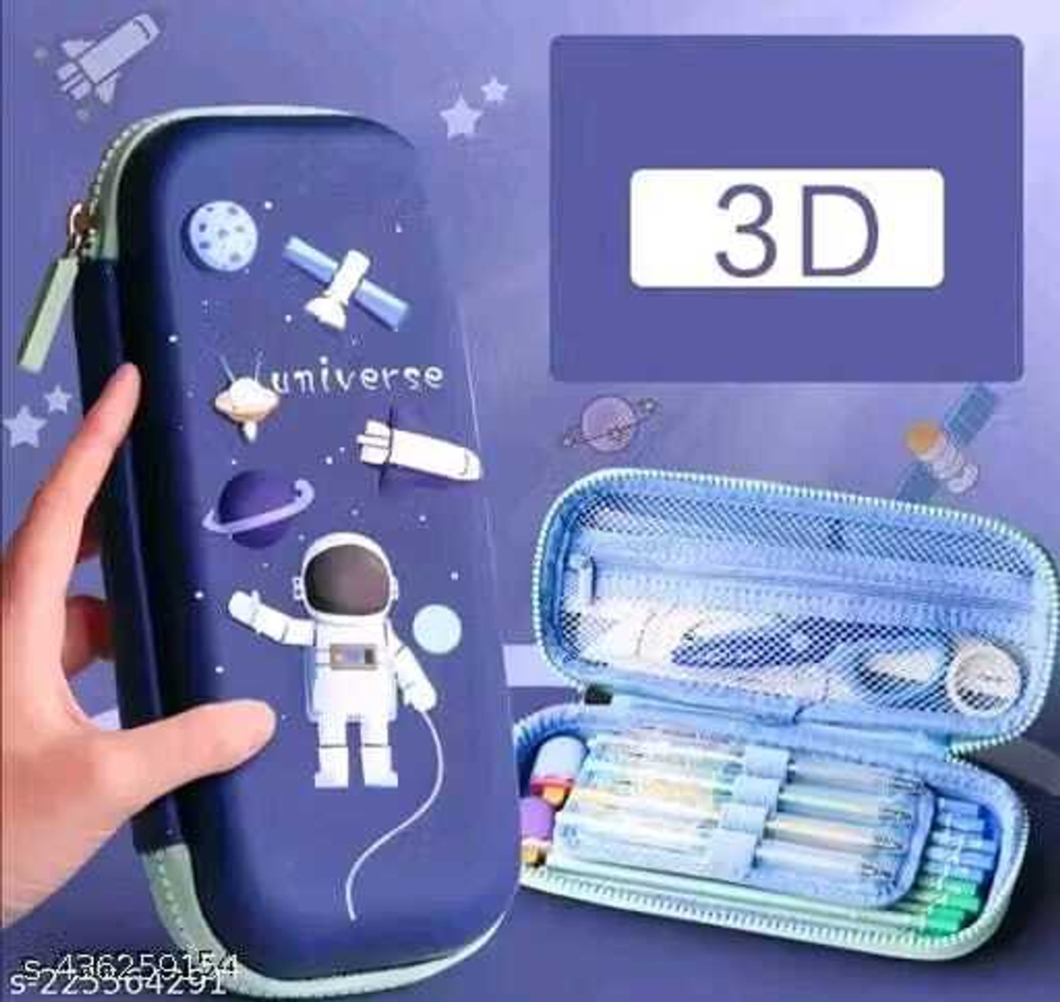Image of Pihuv Universe Space Astronaut 3D EVA Pencil Box for School Kids Geometry Box