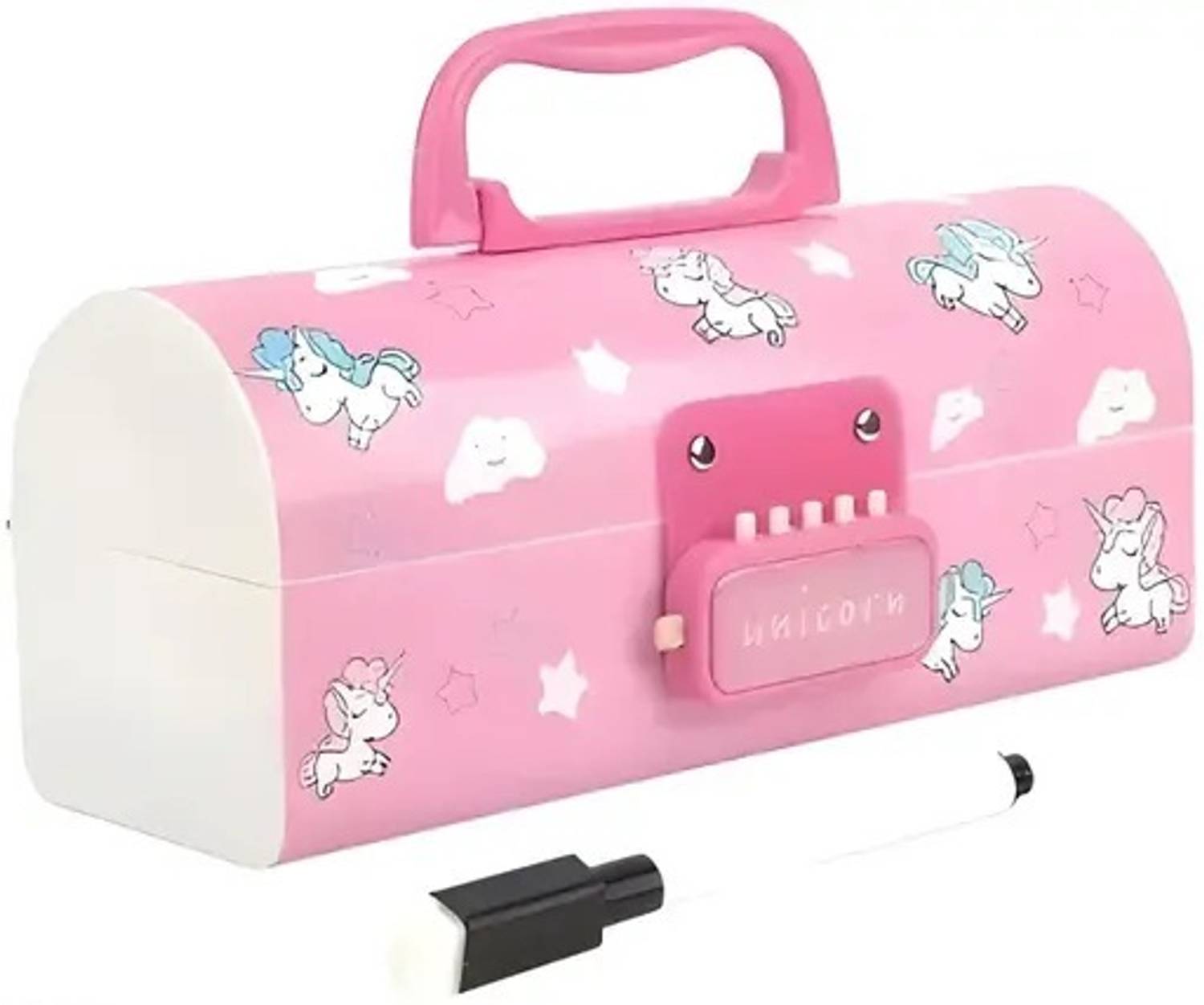 Flipkart.com | ZAKURA Pink Unicorn Double lock geometry Geometry Box -