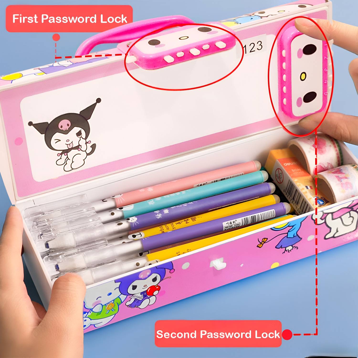 kuromi-print-password-pencil-
