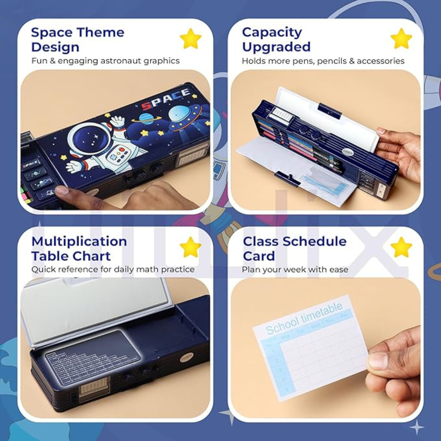 Image of Jyoti Nimrania Multi-Functional Pencil Box with Double Password Lock for Boys & Girls Geometry Box