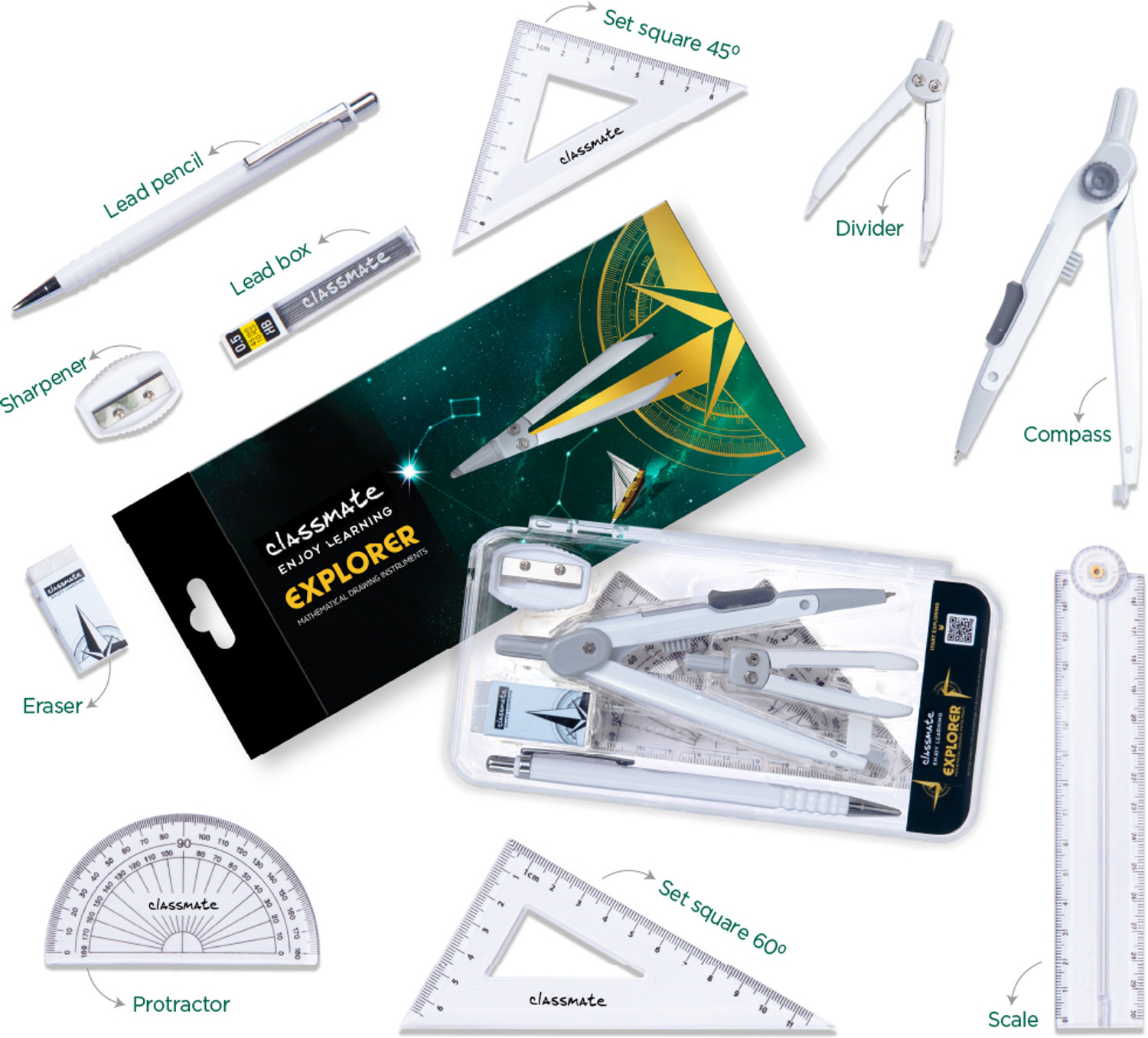 Image of Classmate Explorer Geometry Box Rs.400 Geometry Box