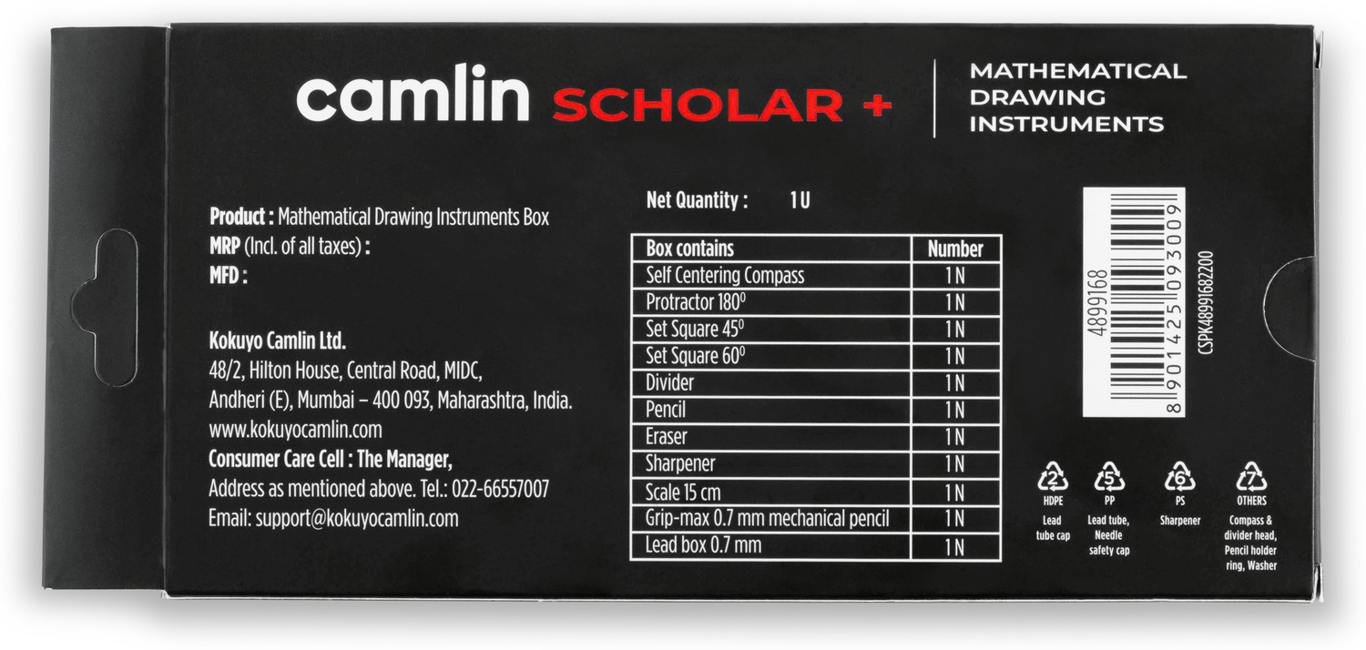 Image of Camlin Scholar Plus Geometry Box
