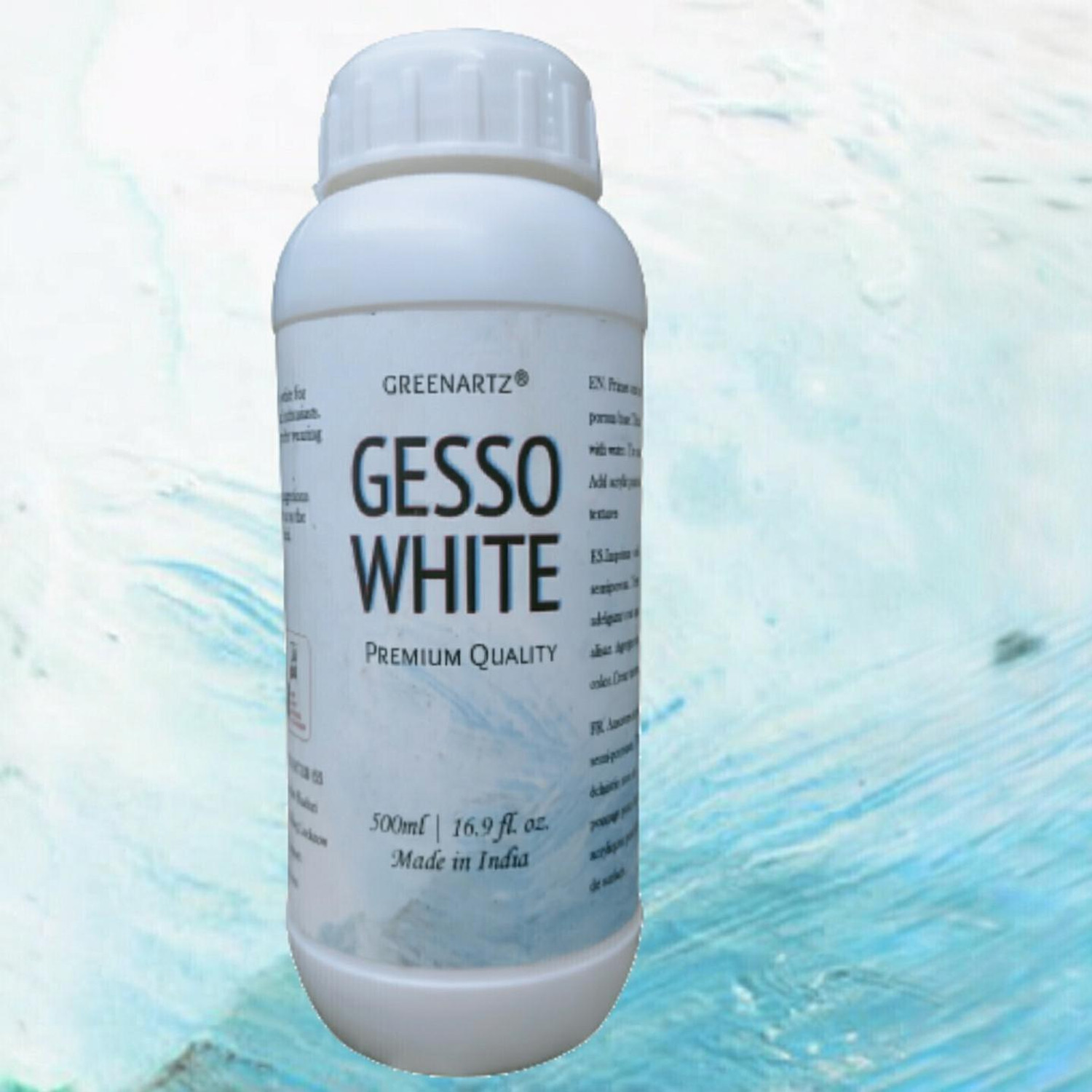Image of GREENARTZ 500ml Gesso While Acrylic Oil Painting White Gesso for Canvas, Oil Painting, Paint Formulations, Panels, Portraits