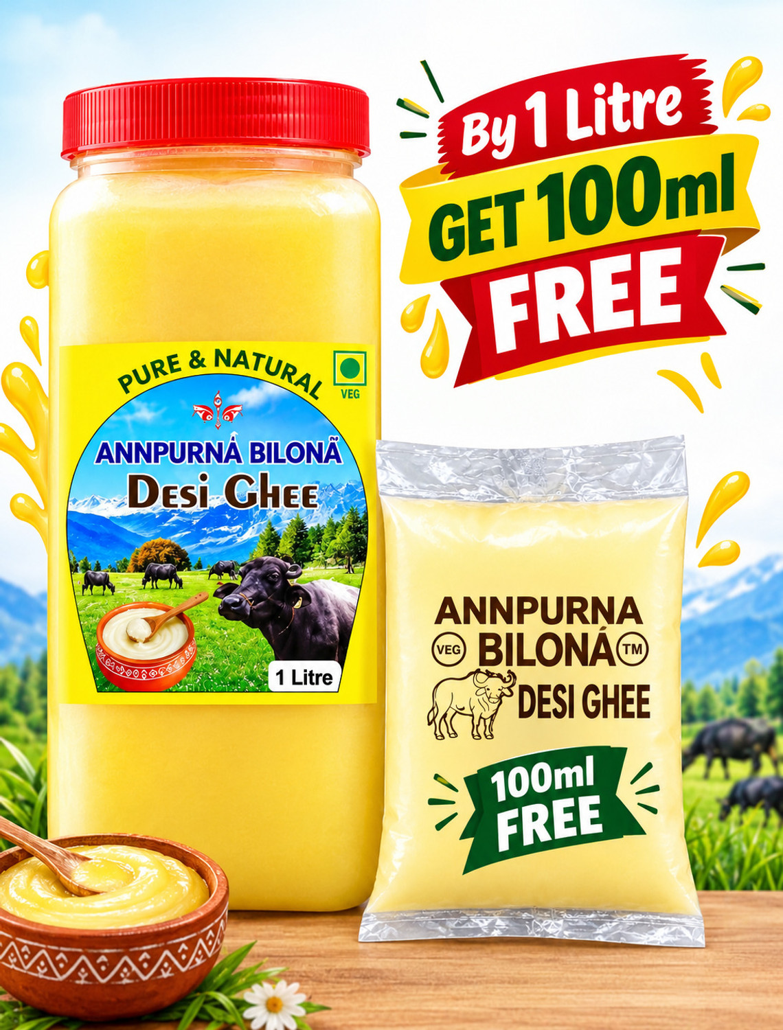 Image of Annpurna dairy desi ghee Box (1000 g)
