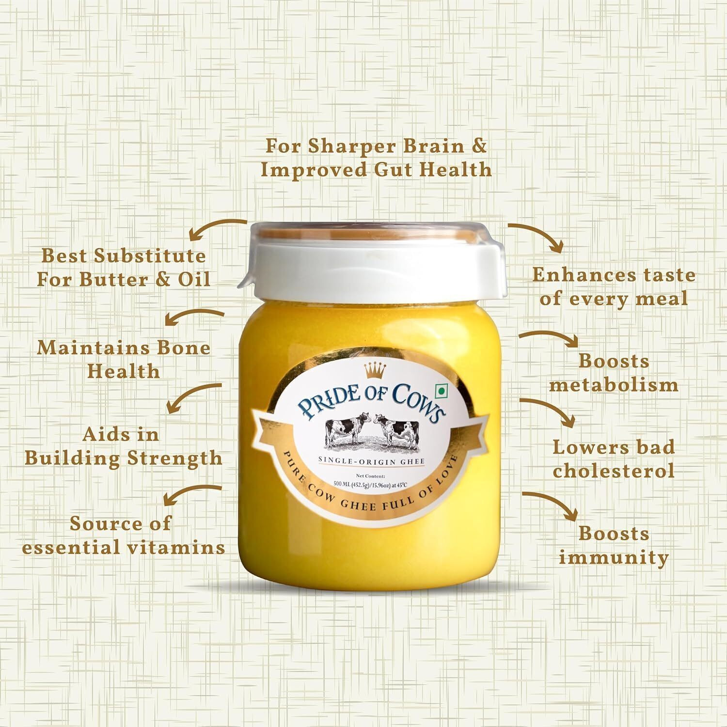 Image of PRIDE OF COWS I Untouched by Human Hands I Single Origin I Ghee Plastic Bottle