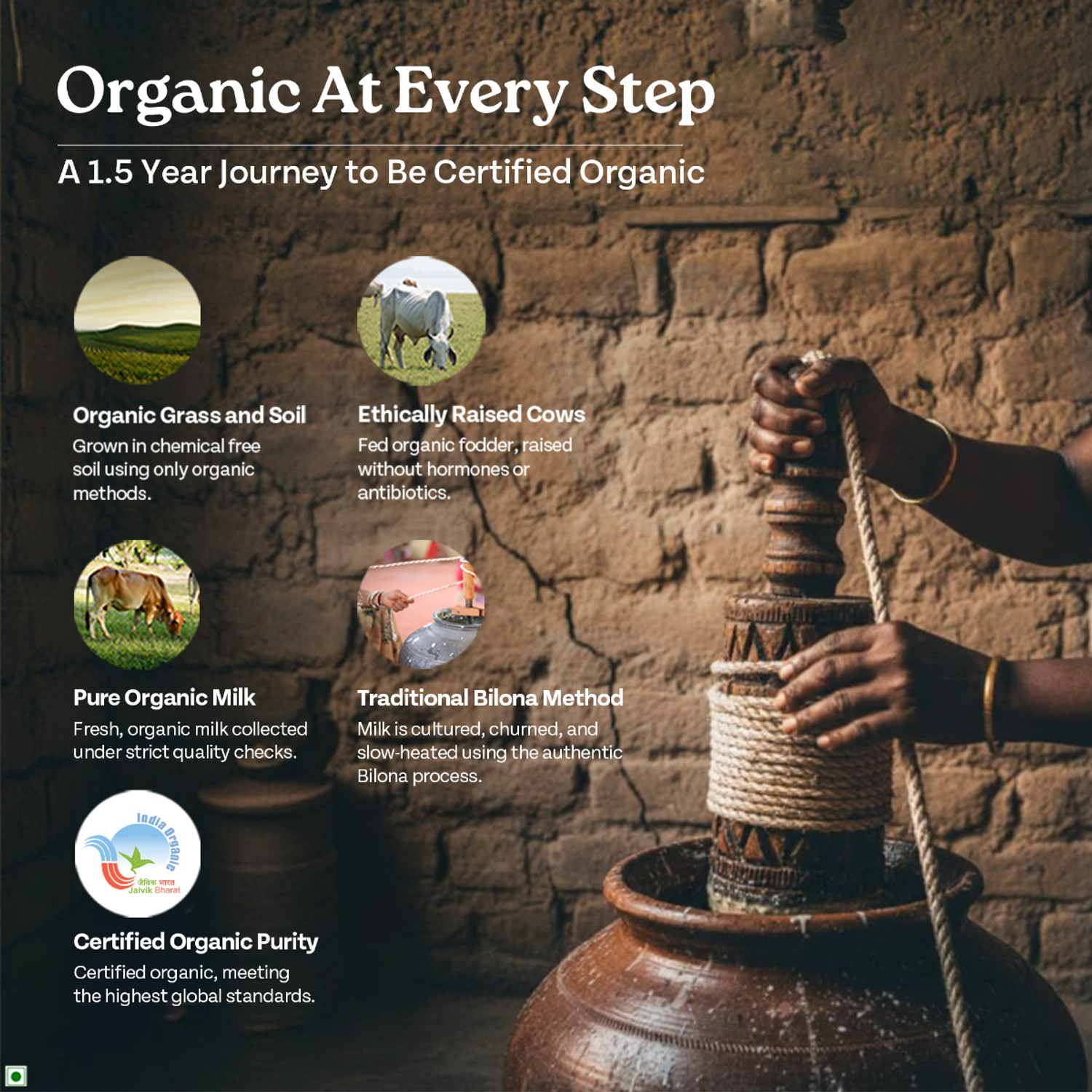 Image of ORGANIC INDIA Pure Bilona Ghee, Labs Tested on 250+ Parameters, (500ml) Ghee Glass Bottle