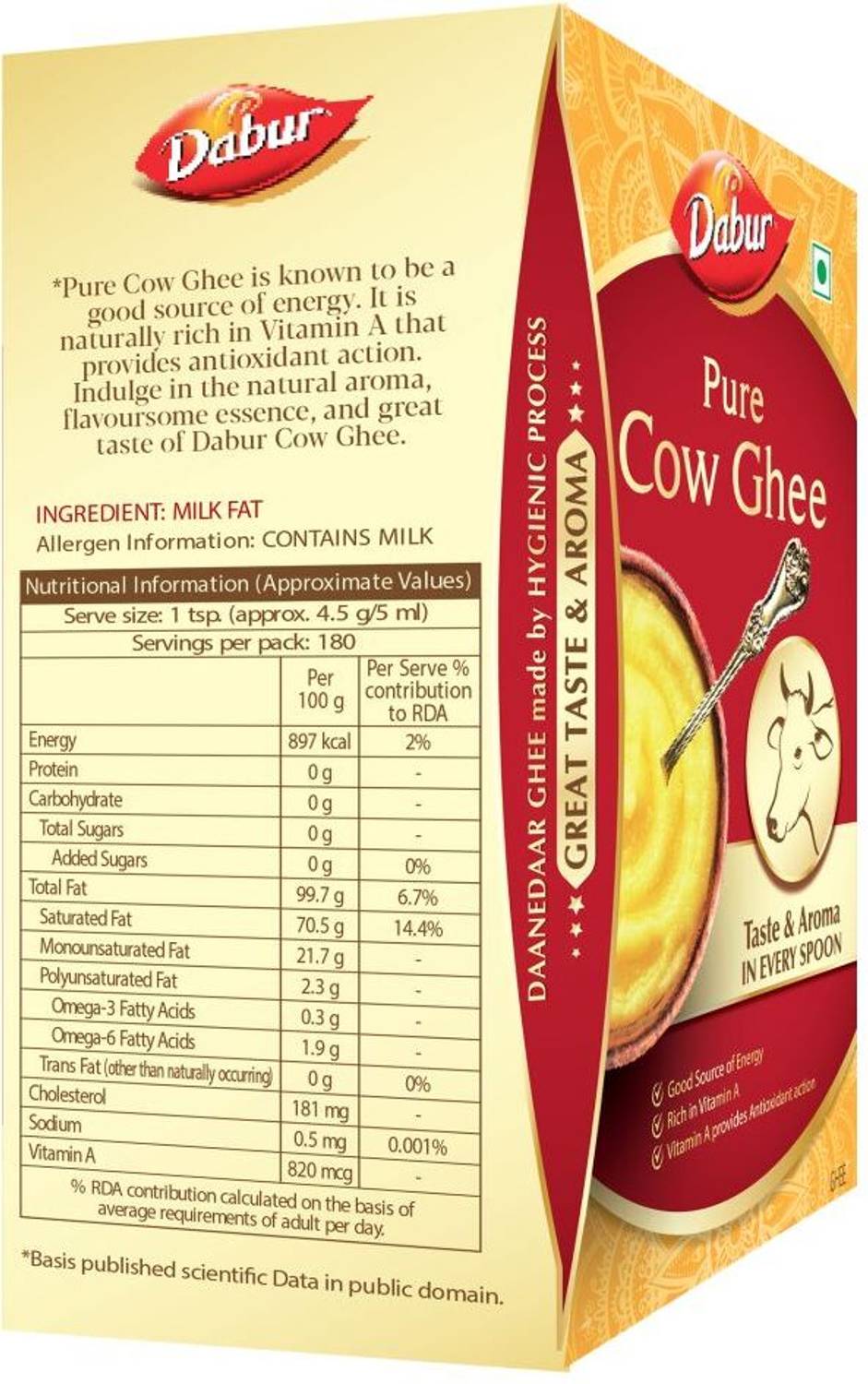 Dabur Pure Cow Ghee Tetrapack 1L - Image 4