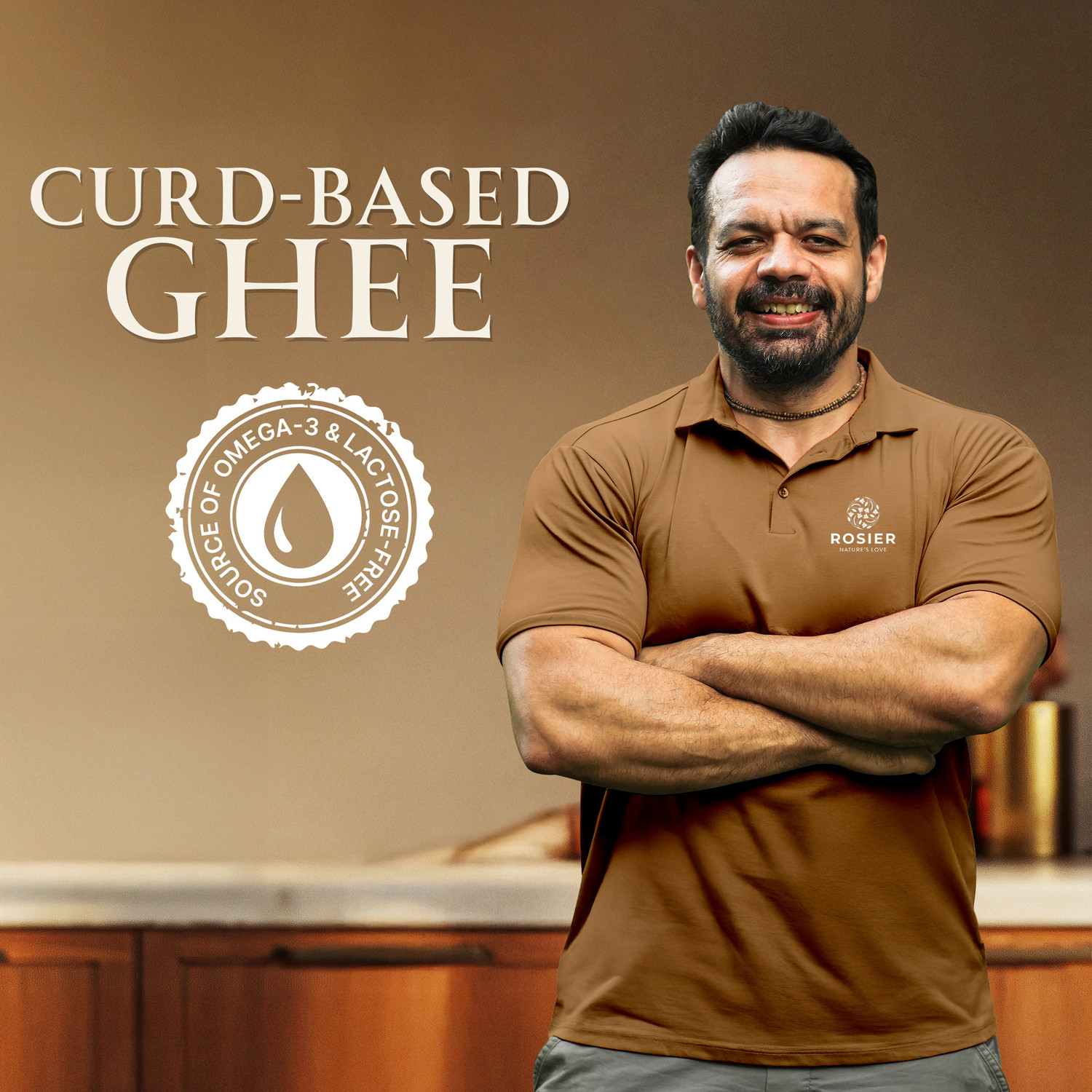 Image of ROSIER A2 Gir Cow Ghee 250ml Traditional Bilona Method A2 Ghee Pure & Healthy Desi Ghee Ghee Glass Bottle
