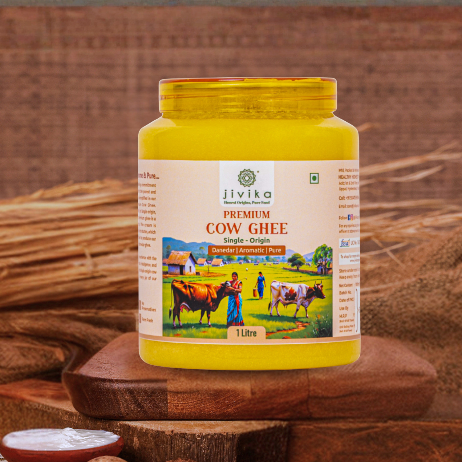 Image of jivika Premium Cow Ghee Plastic Bottle