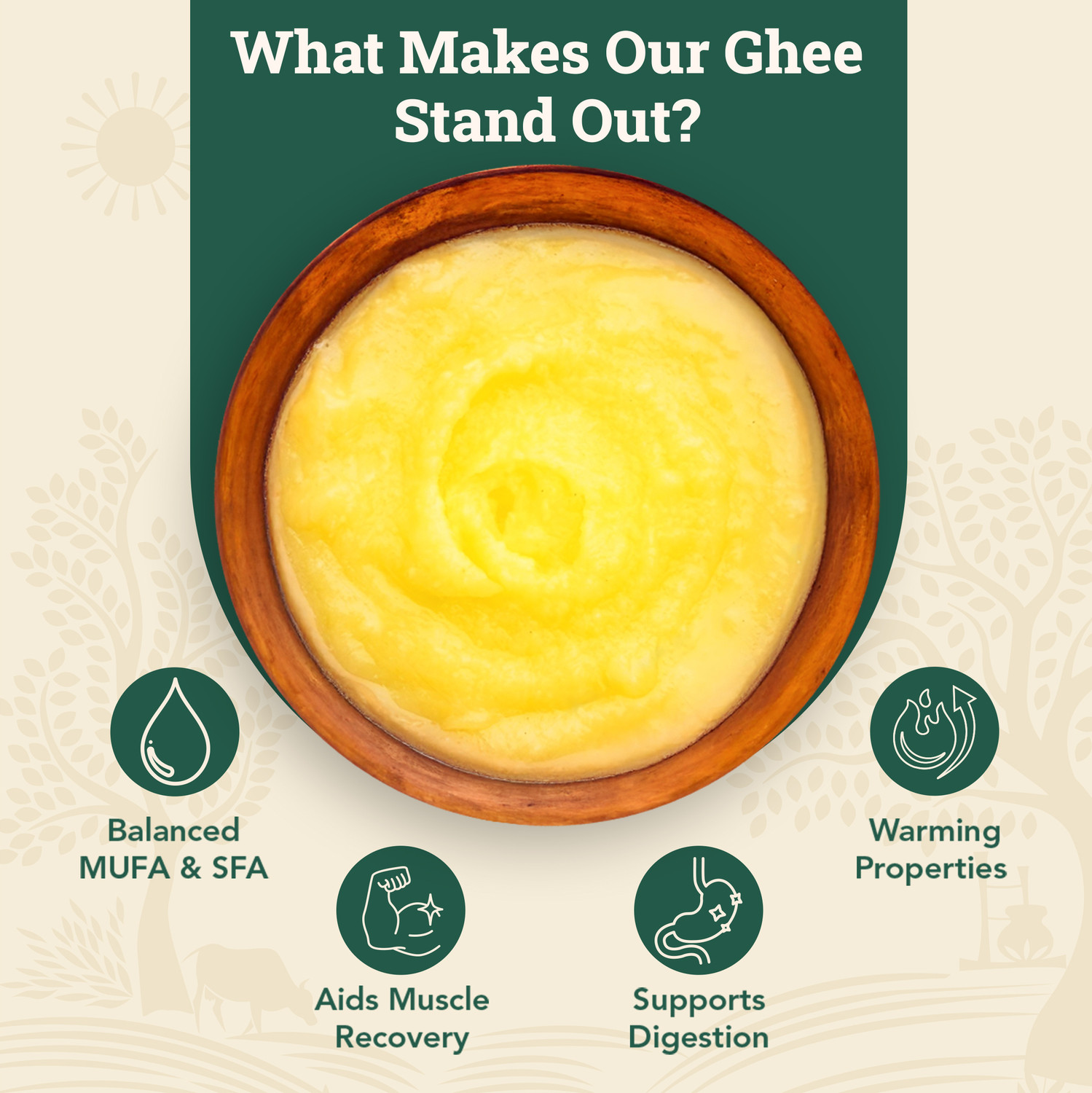 Image of Anveshan Traditionally Bilona-Churned A2 Cow Ghee Glass Bottle (1 L)