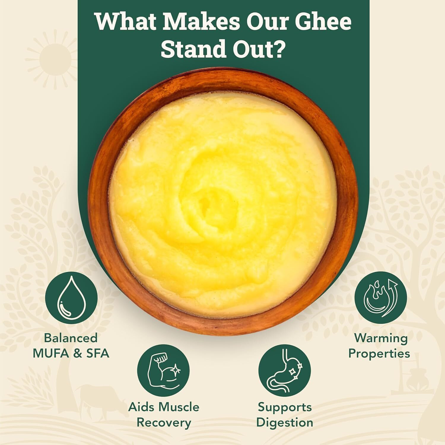 Image of Anveshan Bilona Churned Aromatic A2 Cow Ghee Mason Jar (500 ml)